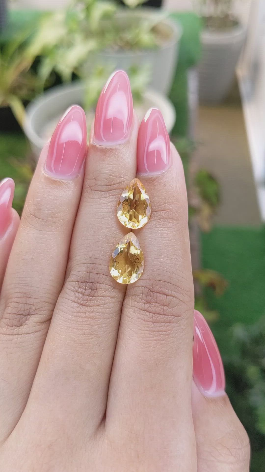 5.02 Ct.Tw.Total Carat Weight Citrine Pair from Brazil Size Video