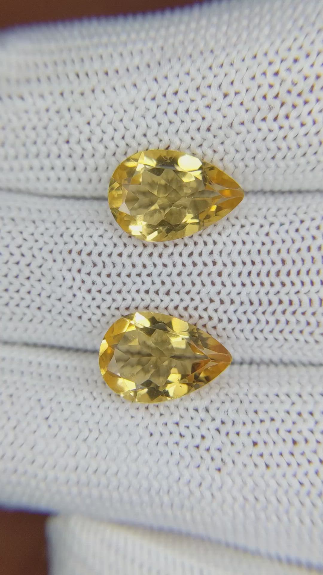 5.02 Ct.Tw.Total Carat Weight Citrine Pair from Brazil Size Video