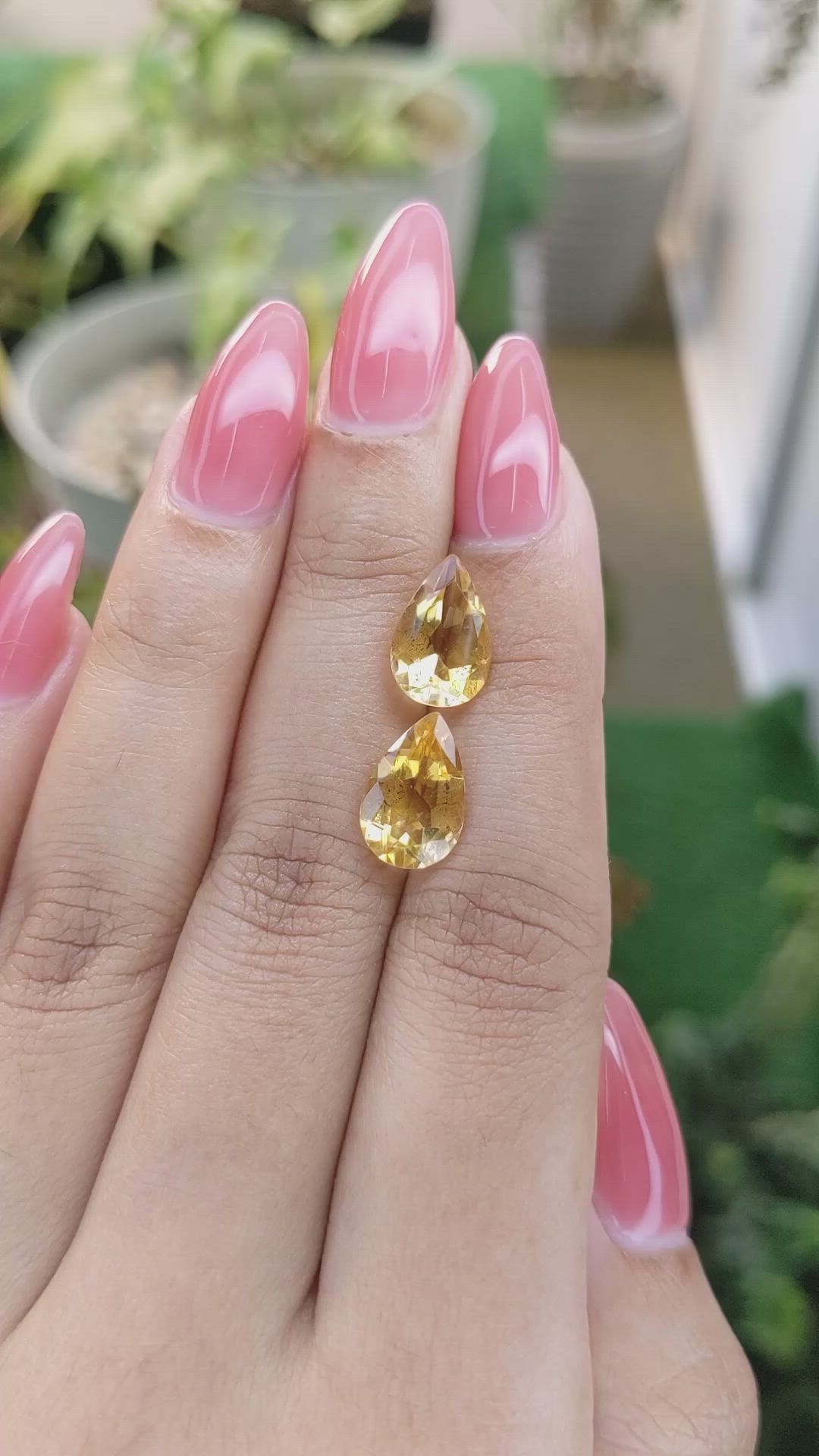 4.88 Ct.Tw.Total Carat Weight Citrine Pair from Brazil Size Video