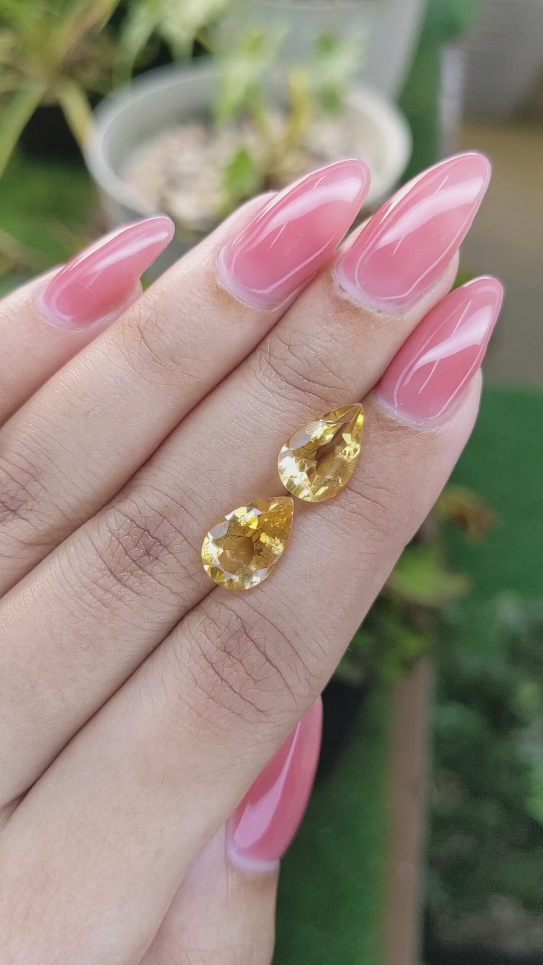 4.88 Ct.Tw.Total Carat Weight Citrine Pair from Brazil Size Video