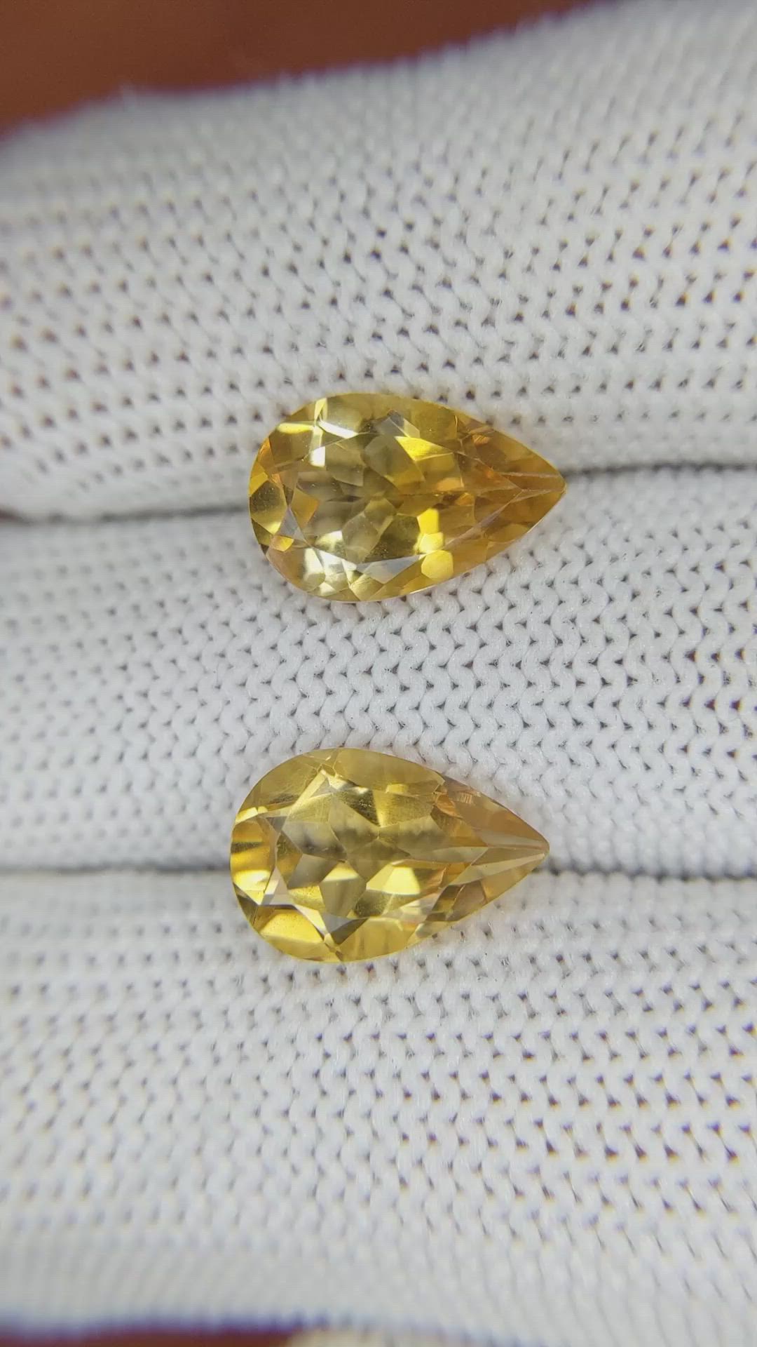 4.88 Ct.Tw.Total Carat Weight Citrine Pair from Brazil Size Video