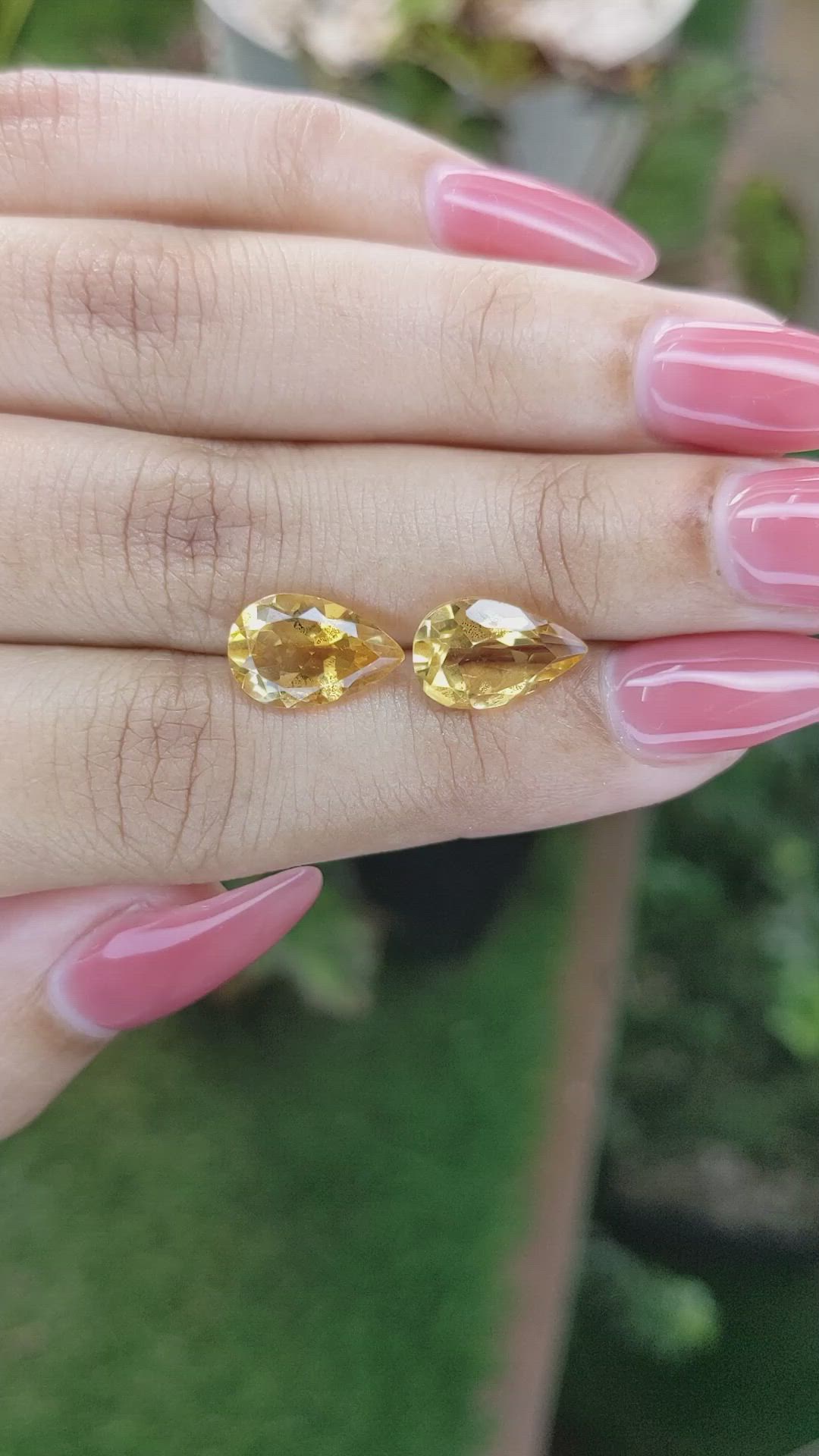 4.88 Ct.Tw.Total Carat Weight Citrine Pair from Brazil Size Video