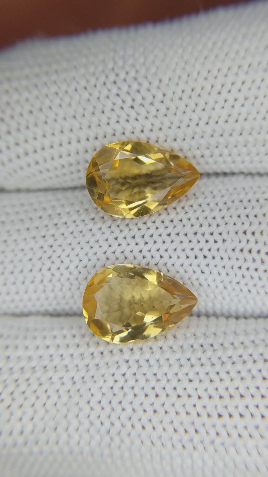 5.17 Ct.Tw.Total Carat Weight Citrine Pair from Brazil Size Video