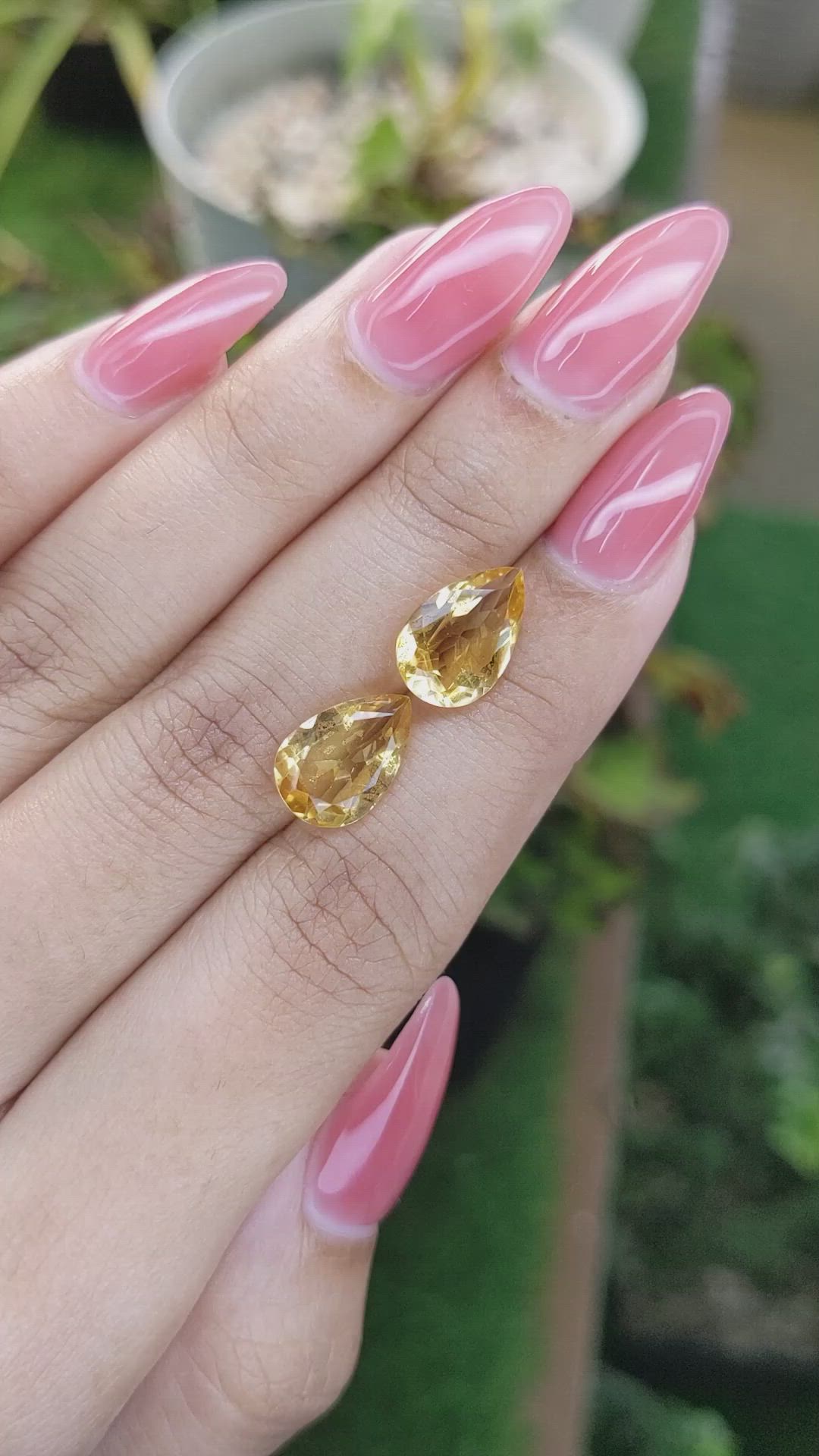 5.17 Ct.Tw.Total Carat Weight Citrine Pair from Brazil Size Video