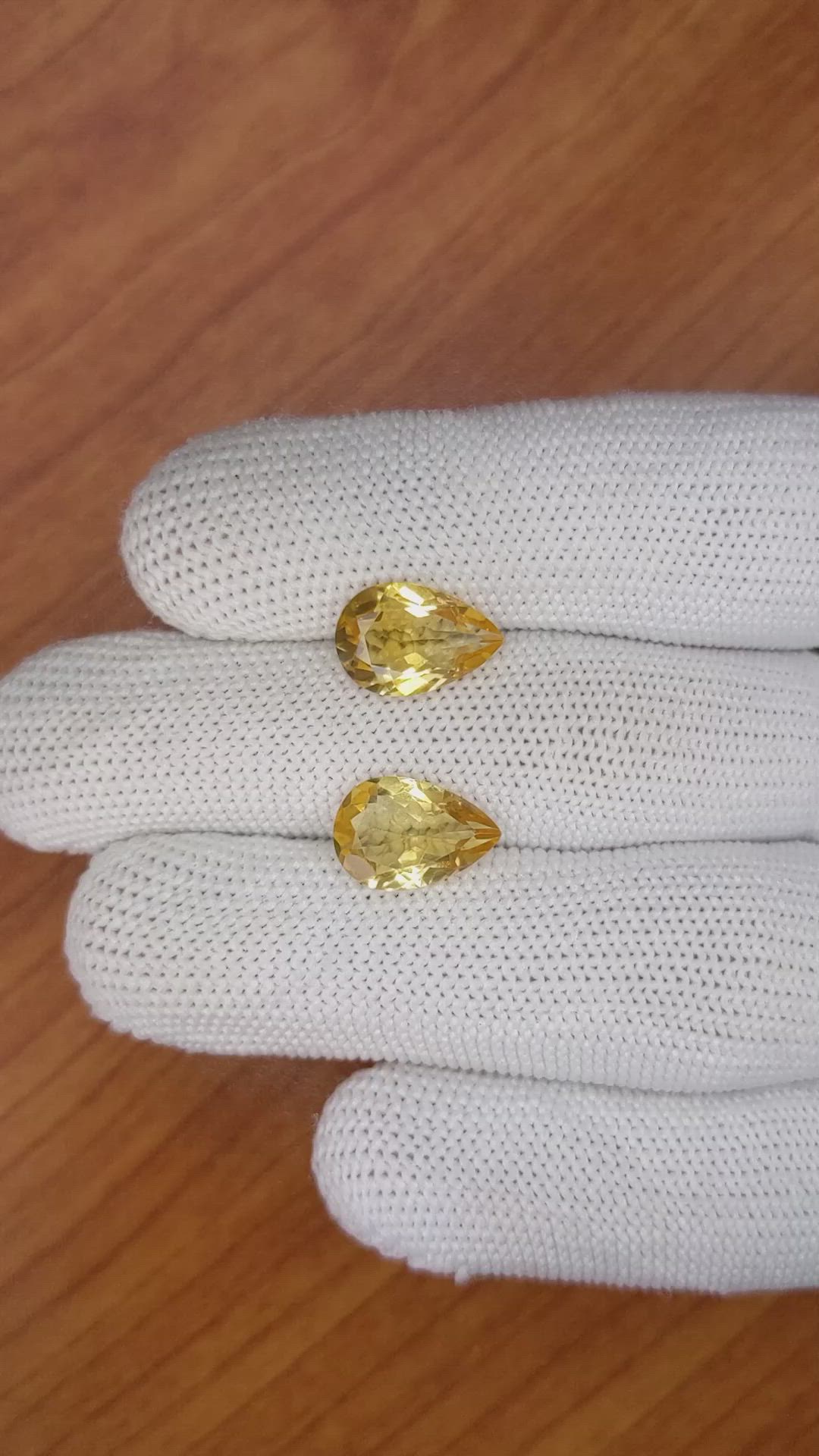 5.17 Ct.Tw.Total Carat Weight Citrine Pair from Brazil Size Video