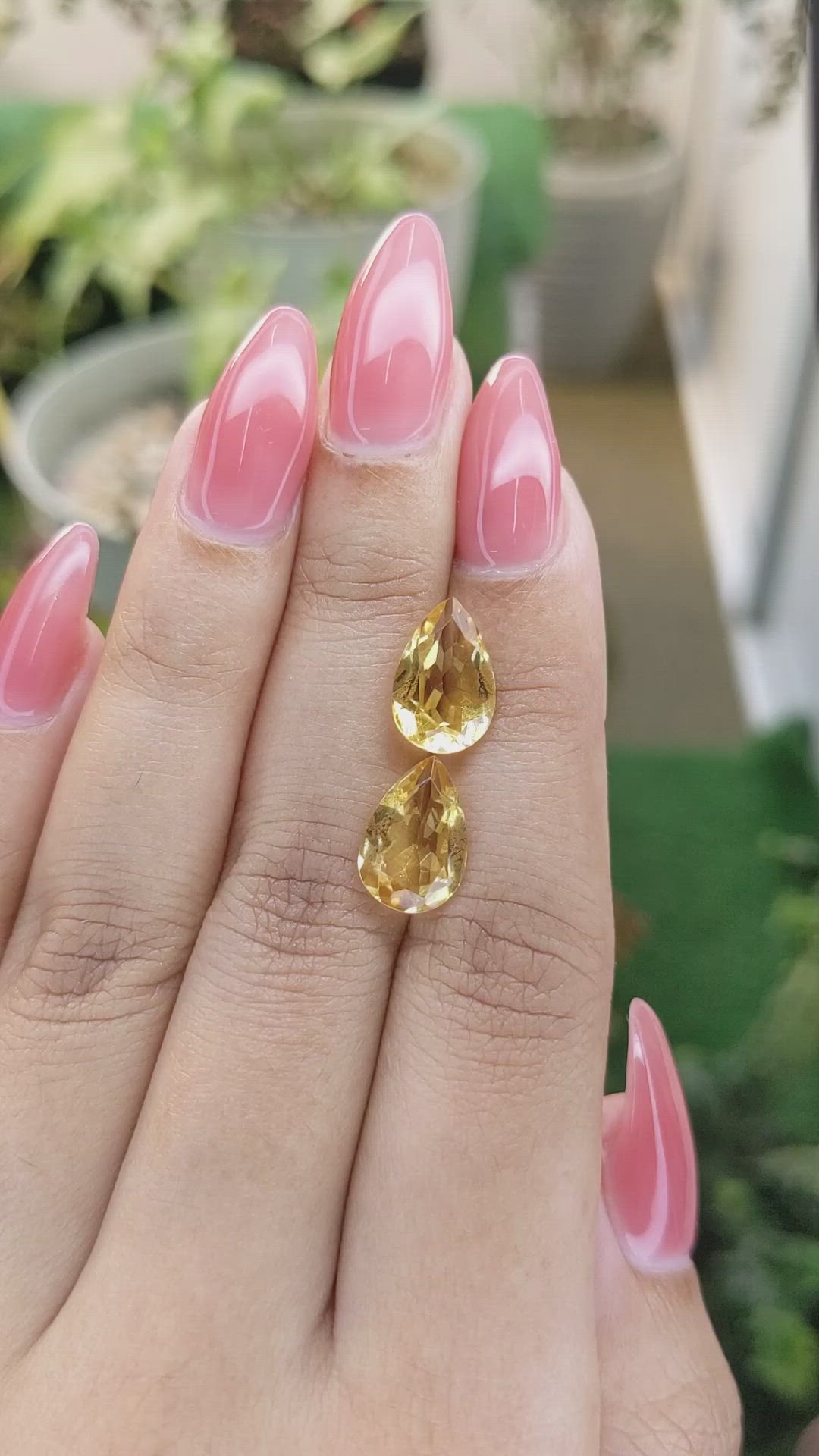 5.17 Ct.Tw.Total Carat Weight Citrine Pair from Brazil Size Video
