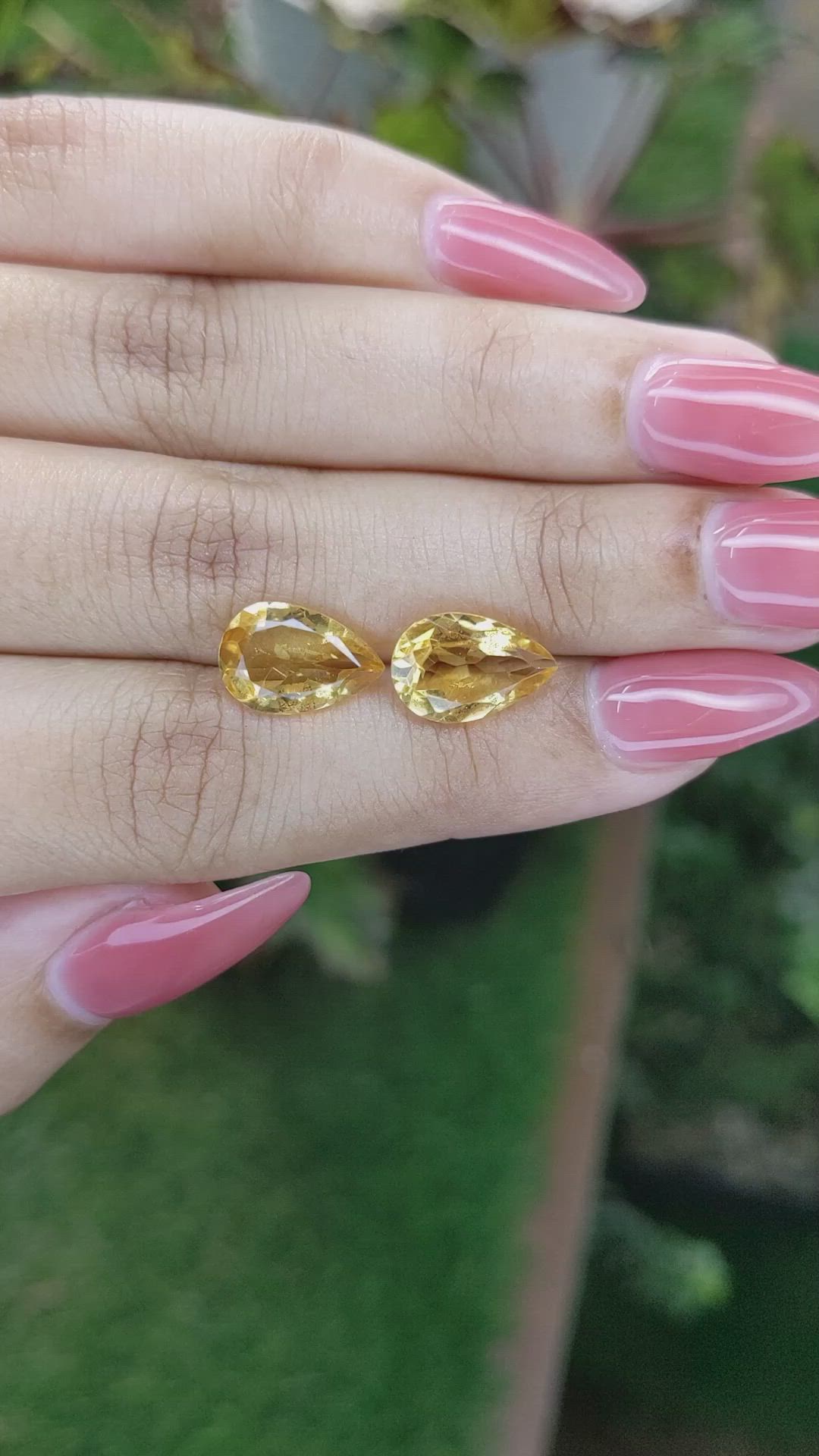 5.17 Ct.Tw.Total Carat Weight Citrine Pair from Brazil Size Video