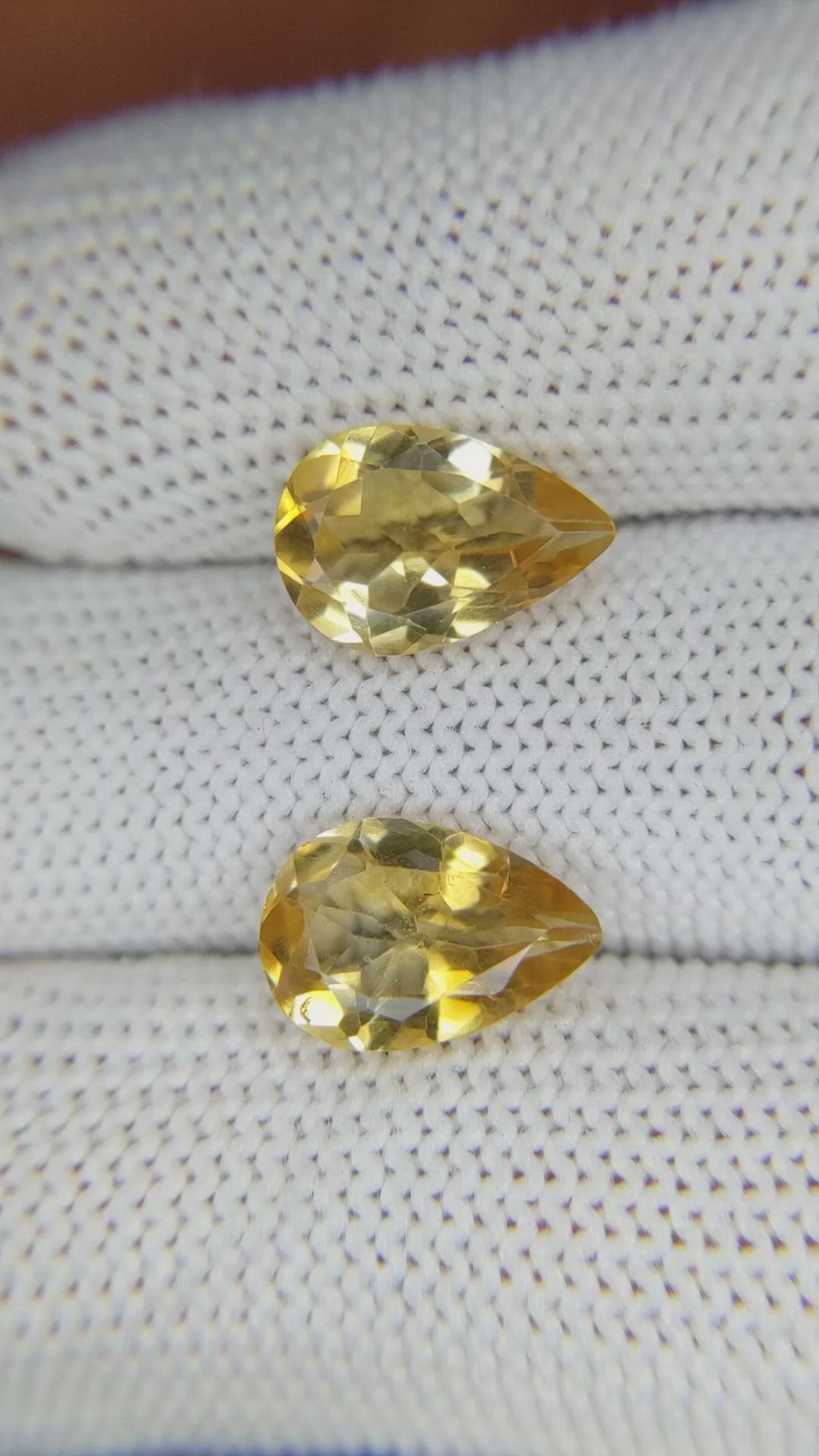 4.64 Ct.Tw.Total Carat Weight Citrine Pair from Brazil Size Video