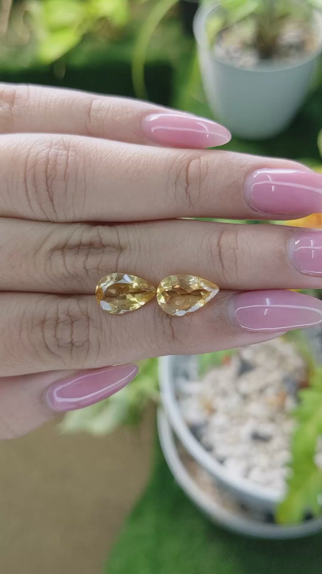 4.64 Ct.Tw.Total Carat Weight Citrine Pair from Brazil Size Video