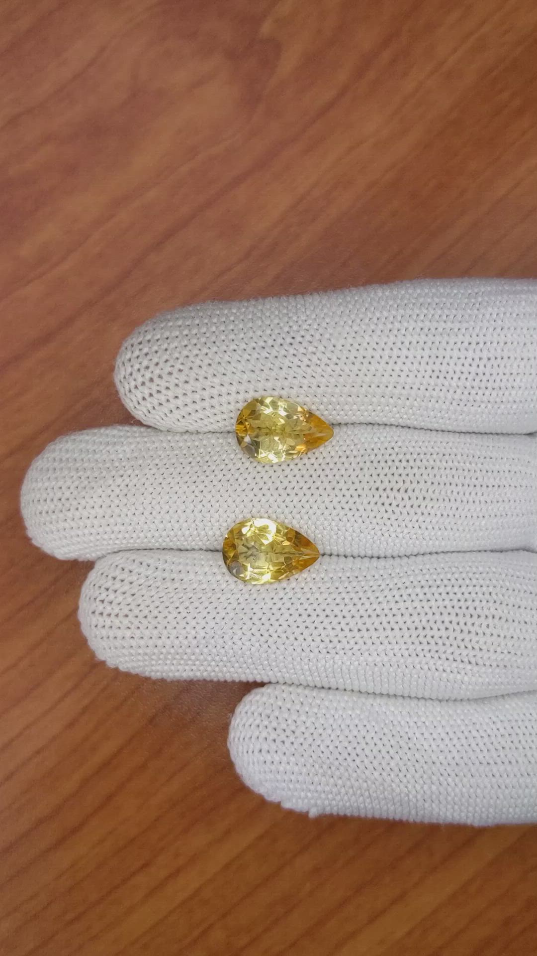 4.64 Ct.Tw.Total Carat Weight Citrine Pair from Brazil Size Video
