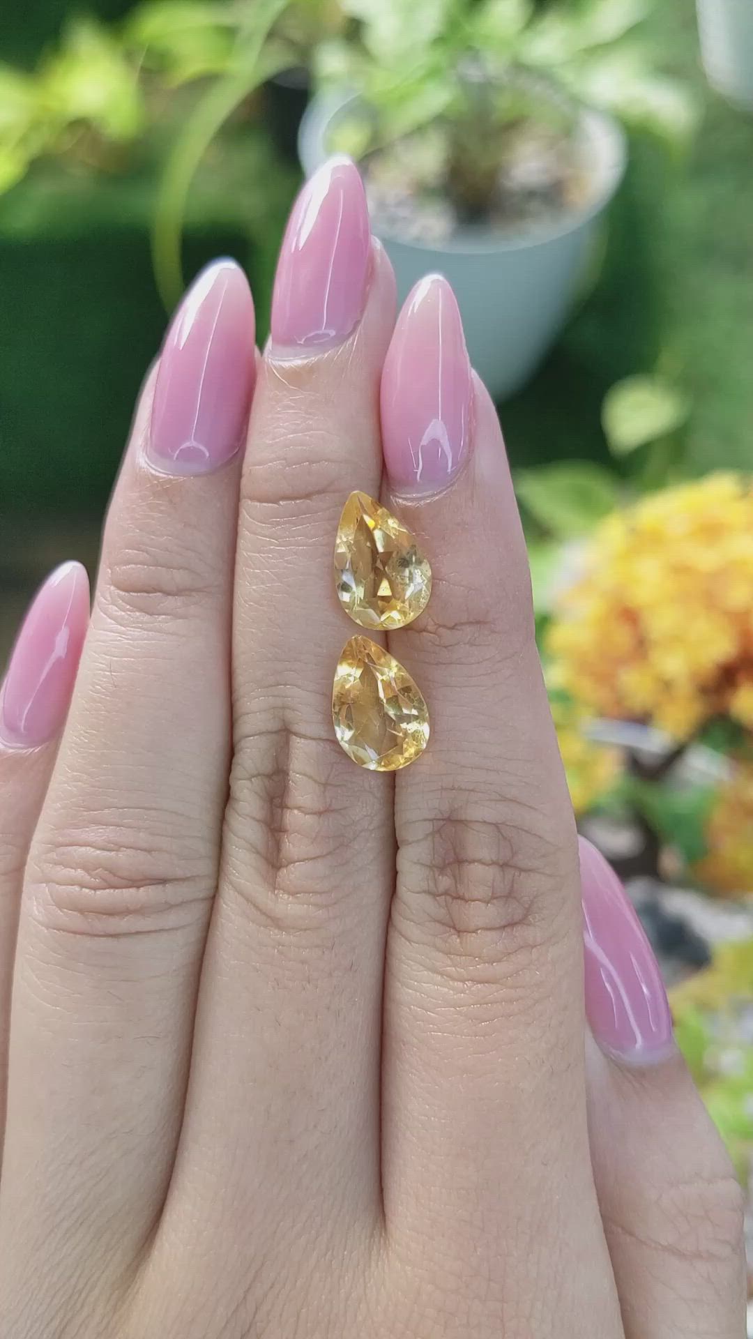 4.64 Ct.Tw.Total Carat Weight Citrine Pair from Brazil Size Video