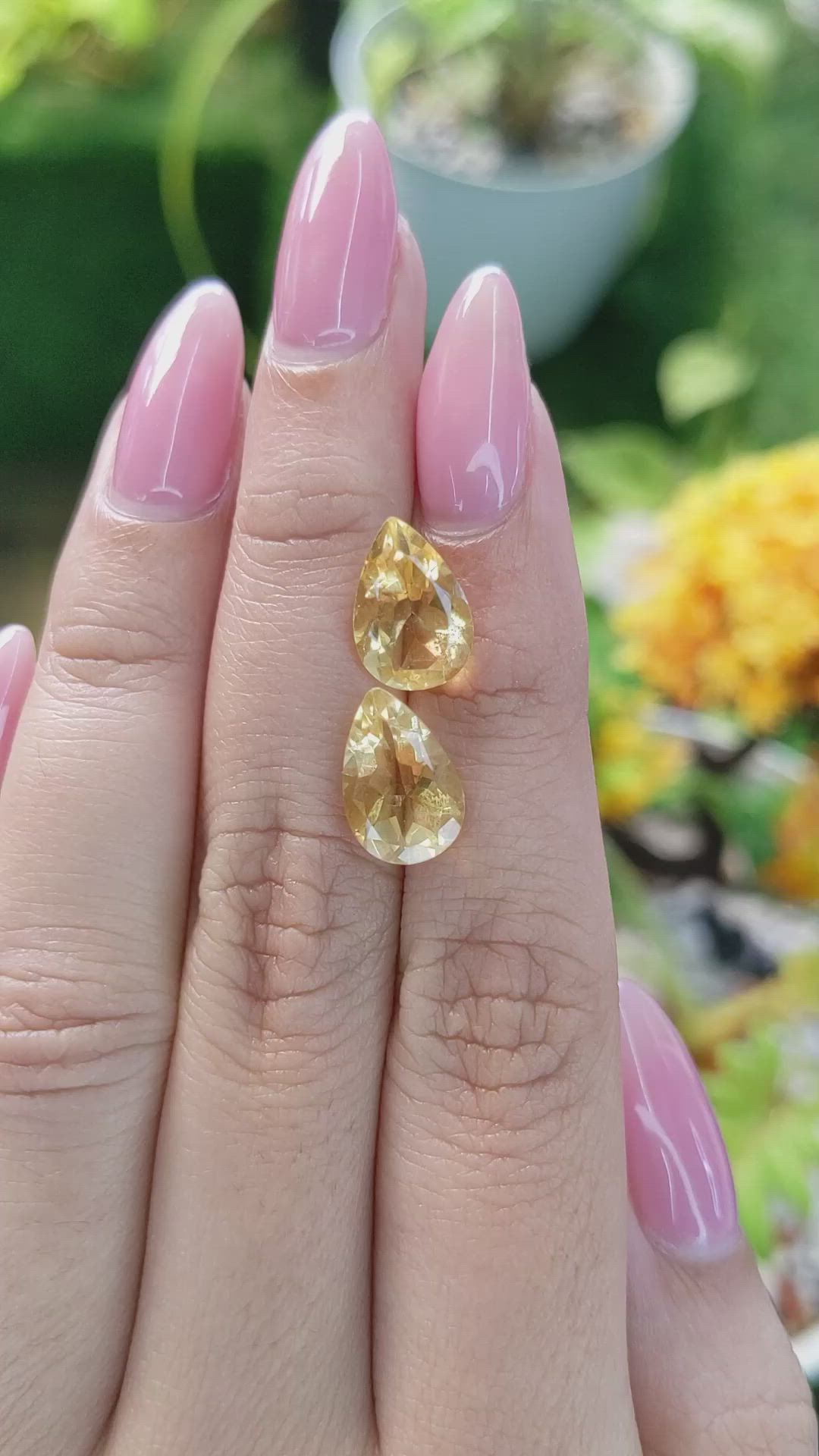 5.59 Ct.Tw.Total Carat Weight Citrine Pair from Brazil Size Video