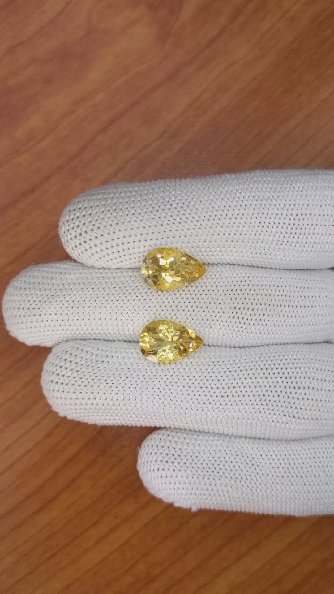 5.59 Ct.Tw.Total Carat Weight Citrine Pair from Brazil Size Video