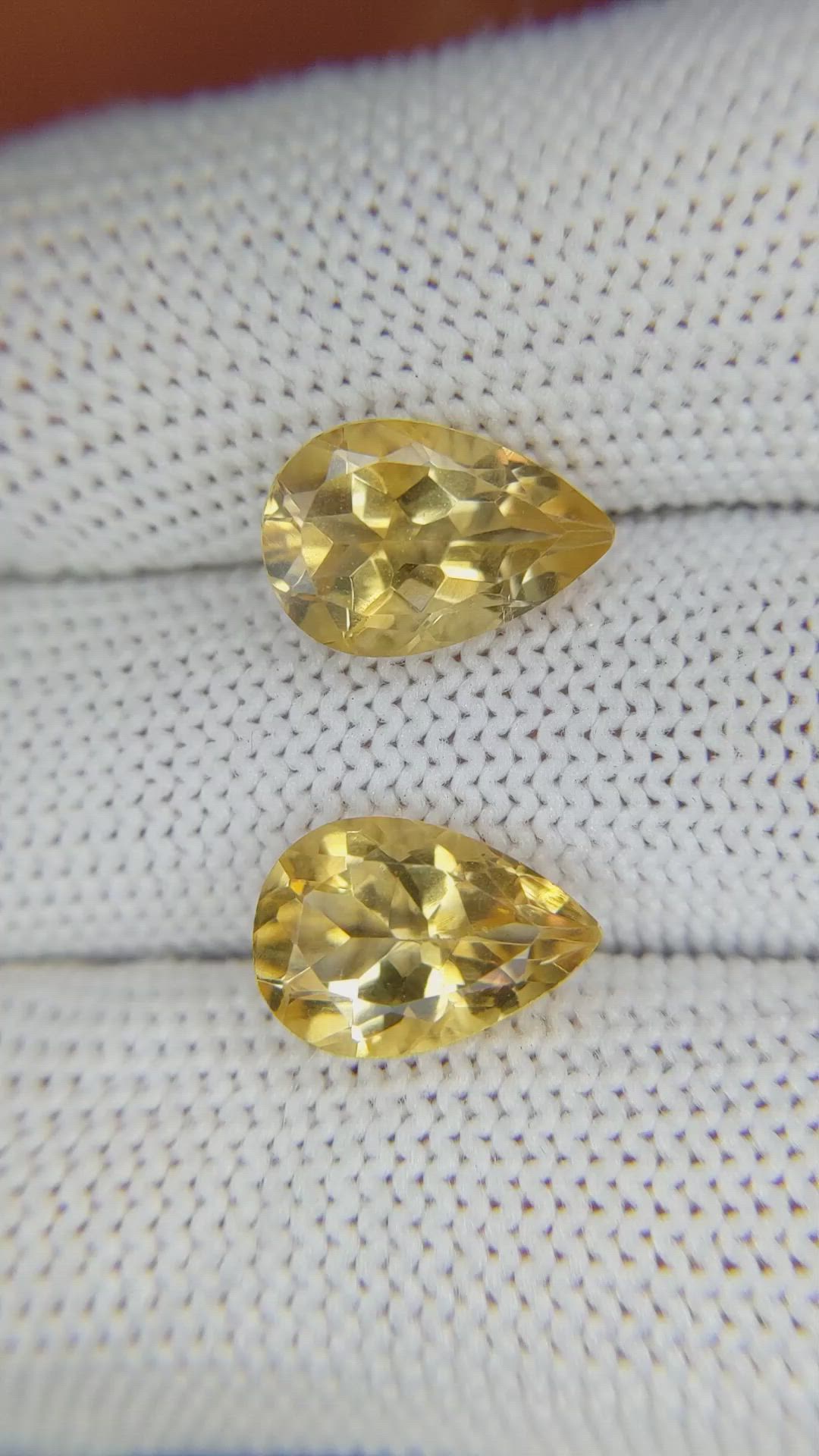 5.59 Ct.Tw.Total Carat Weight Citrine Pair from Brazil Size Video