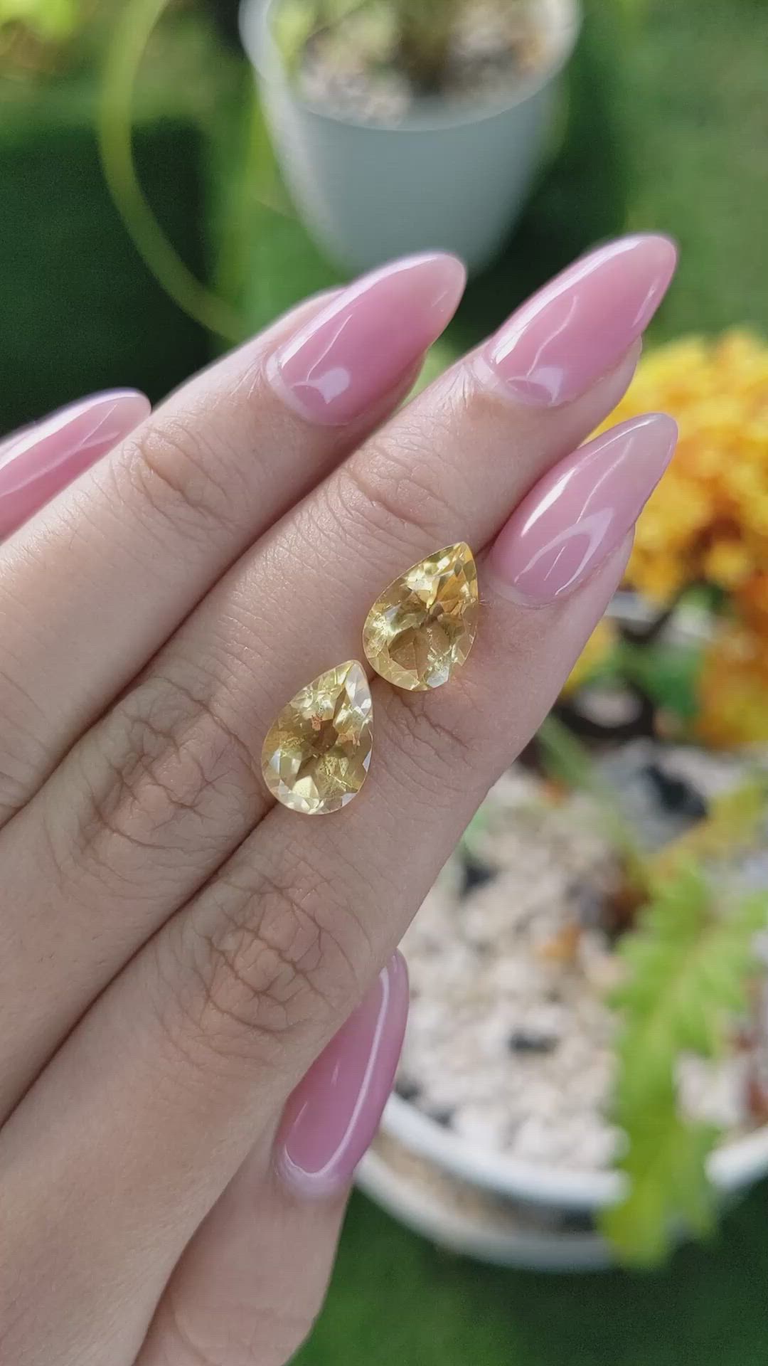 5.59 Ct.Tw.Total Carat Weight Citrine Pair from Brazil Size Video