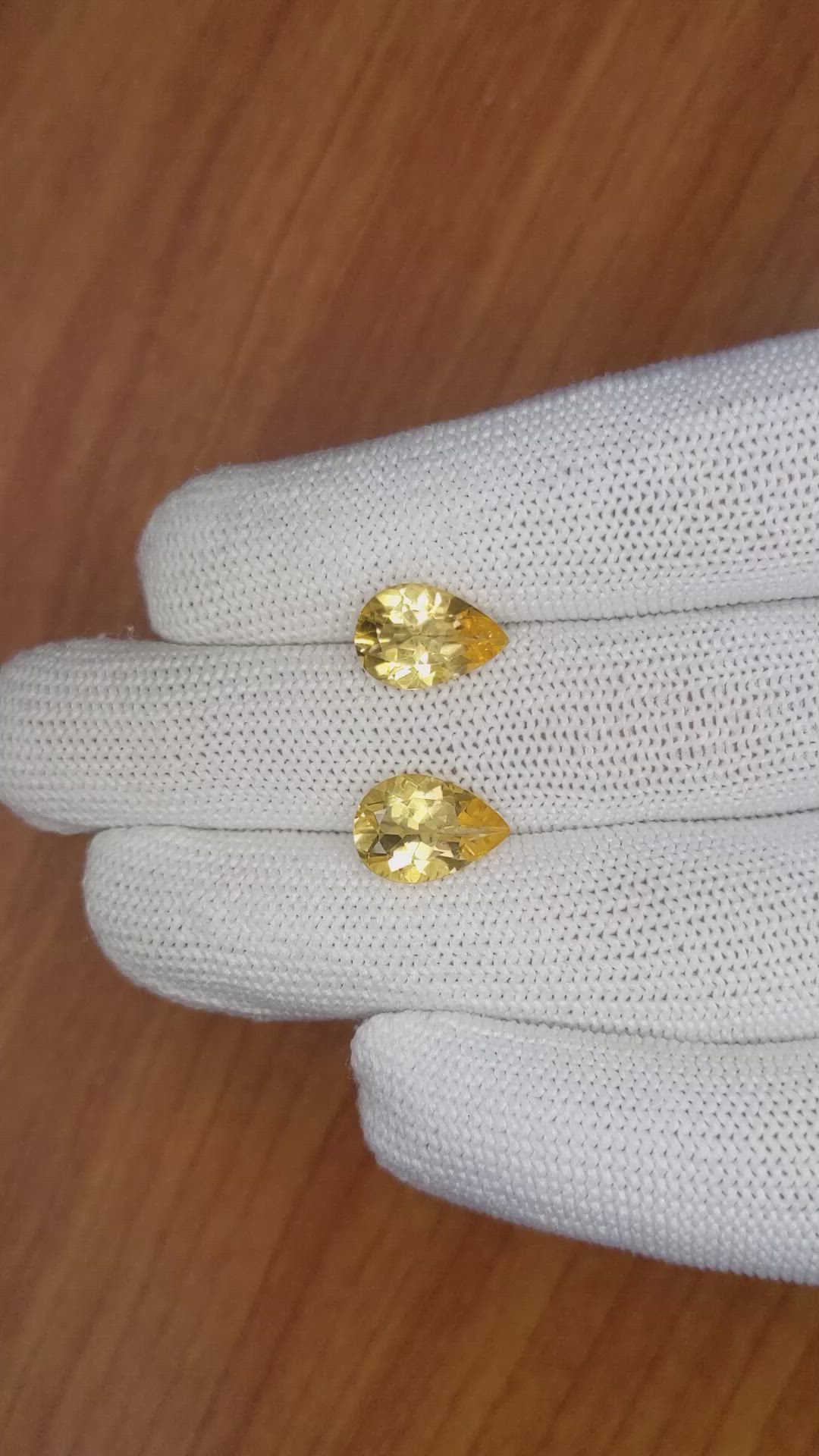 4.85 Ct.Tw.Total Carat Weight Citrine Pair from Brazil Size Video