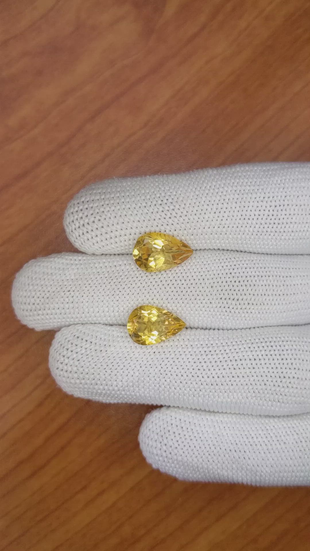 5.41 Ct.Tw.Total Carat Weight Citrine Pair from Brazil Size Video