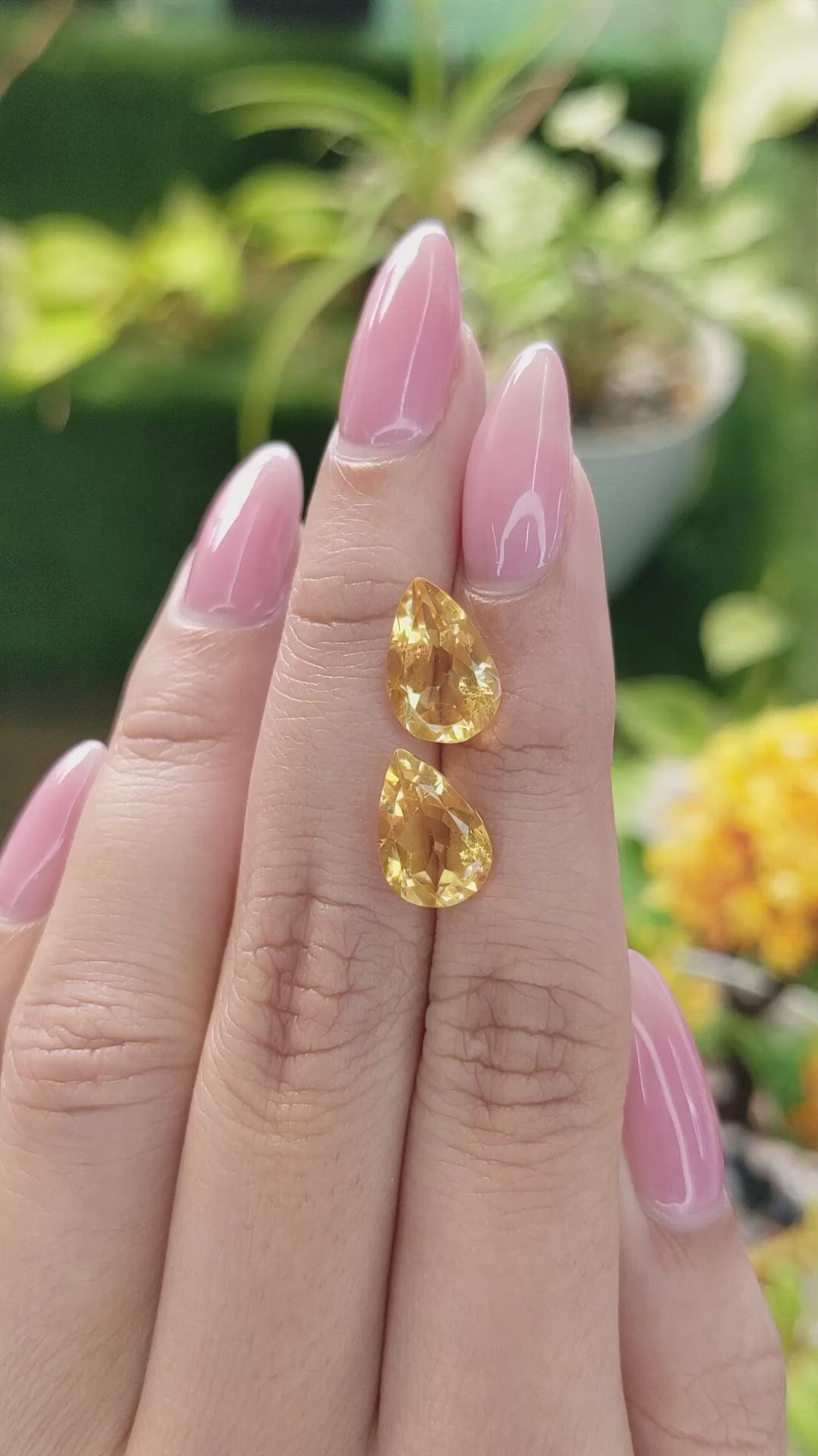 5.41 Ct.Tw.Total Carat Weight Citrine Pair from Brazil Size Video