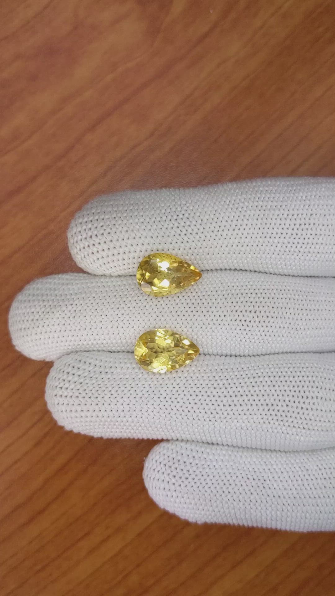 5.83 Ct.Tw.Total Carat Weight Citrine Pair from Brazil Size Video
