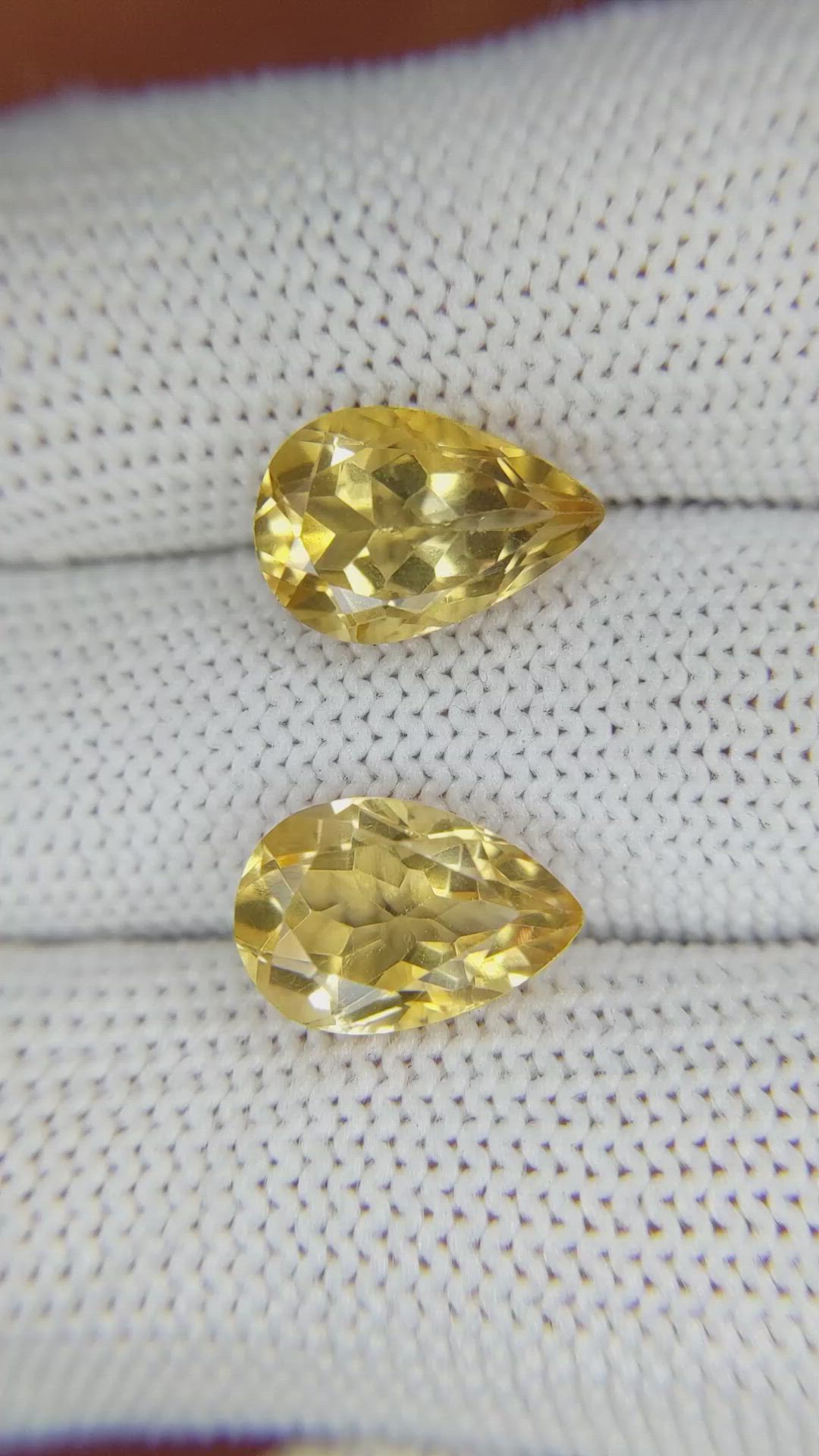 5.83 Ct.Tw.Total Carat Weight Citrine Pair from Brazil Size Video