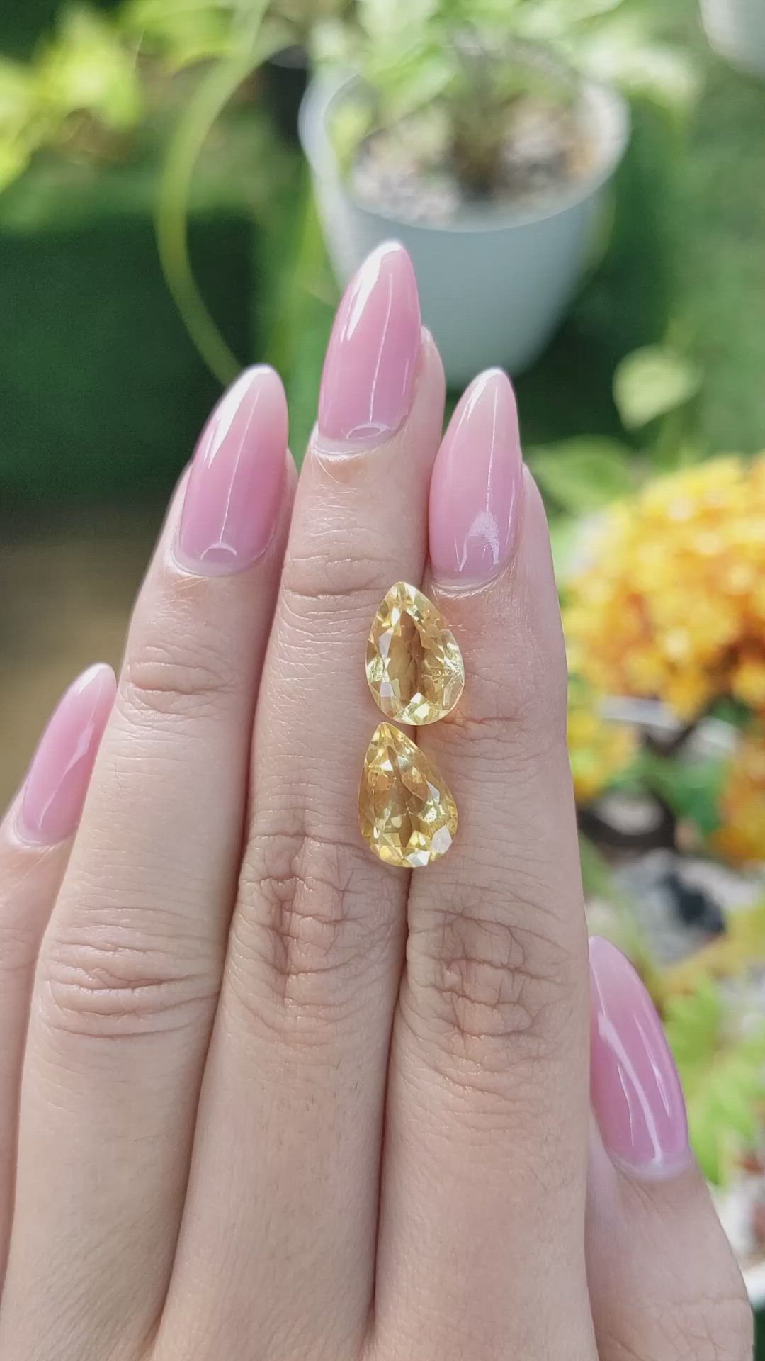 5.83 Ct.Tw.Total Carat Weight Citrine Pair from Brazil Size Video