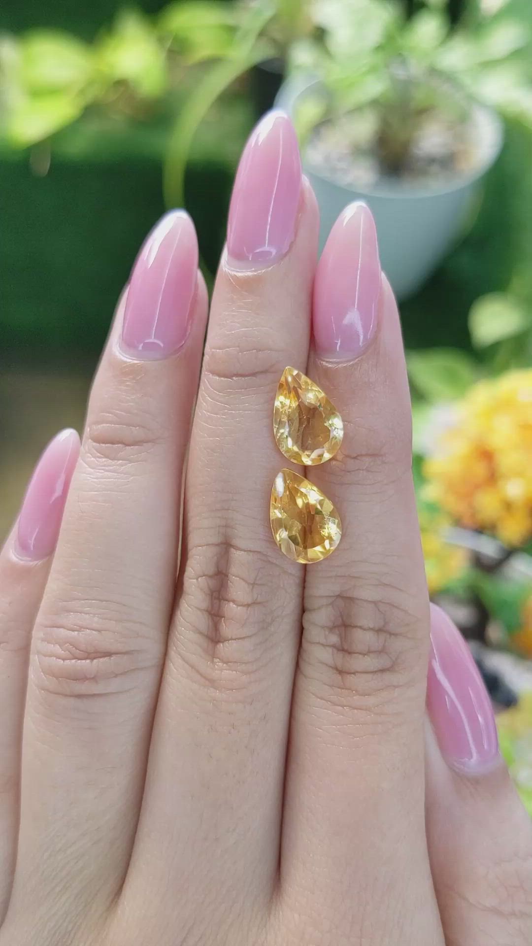 4.62 Ct.Tw.Total Carat Weight Citrine Pair from Brazil Size Video