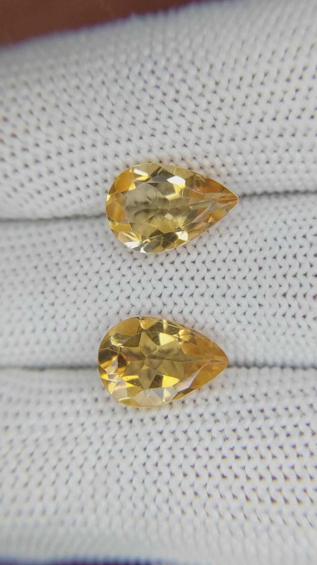 4.62 Ct.Tw.Total Carat Weight Citrine Pair from Brazil Size Video