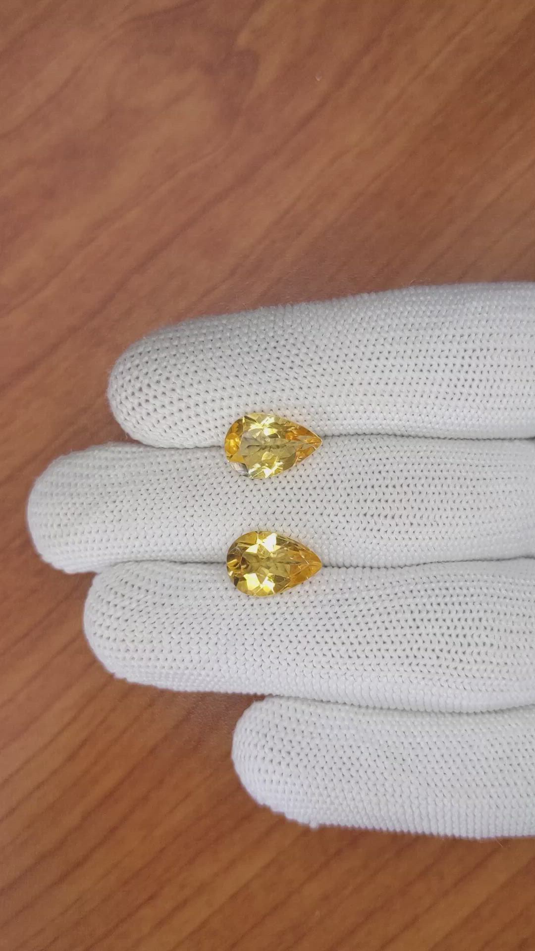 4.62 Ct.Tw.Total Carat Weight Citrine Pair from Brazil Size Video
