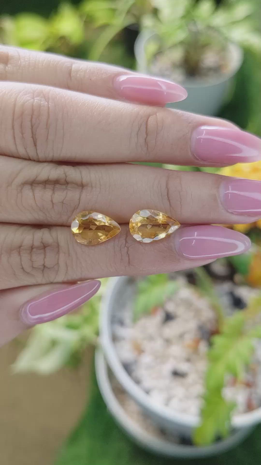 4.62 Ct.Tw.Total Carat Weight Citrine Pair from Brazil Size Video