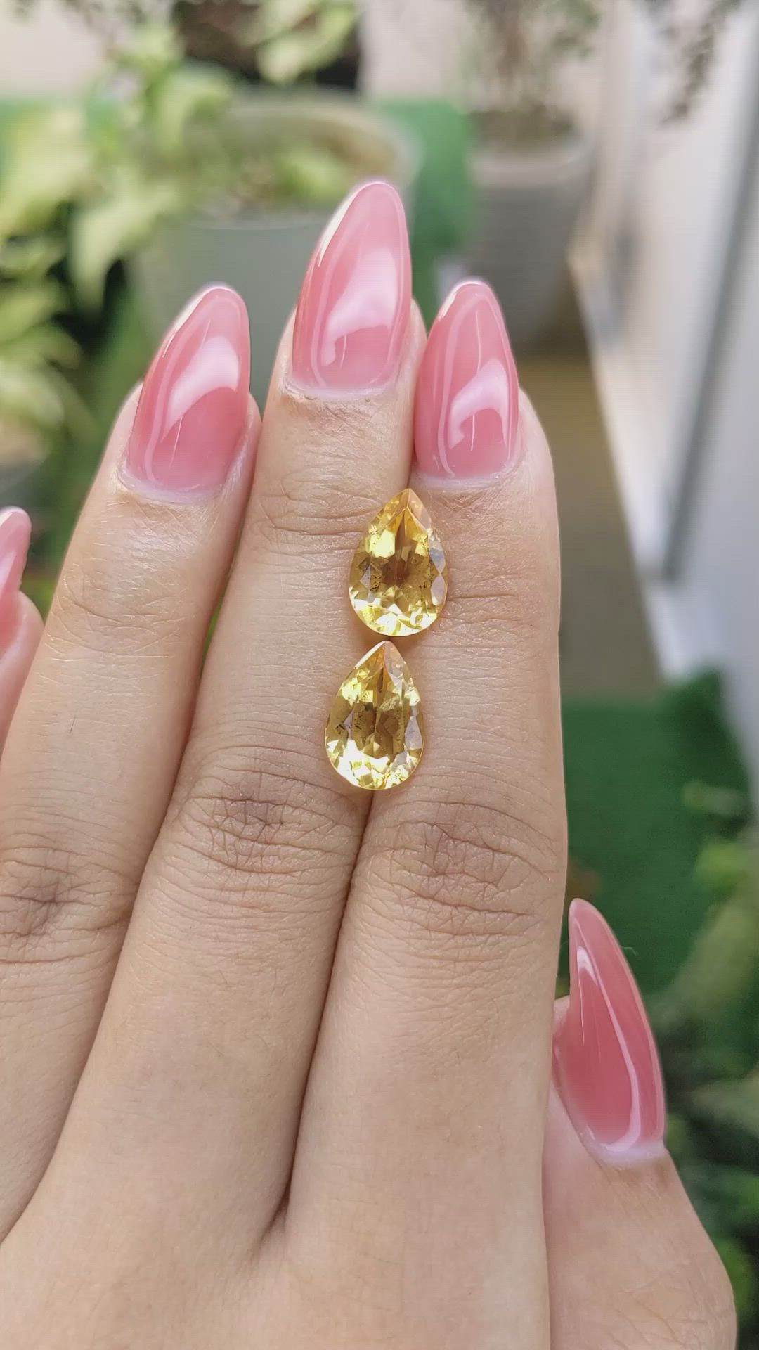 5.08 Ct.Tw.Total Carat Weight Citrine Pair from Brazil Size Video