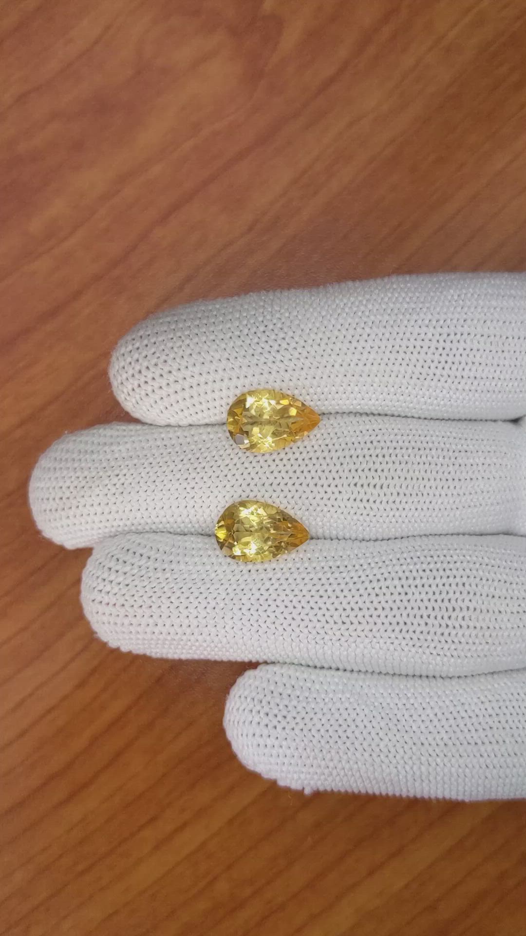 5.08 Ct.Tw.Total Carat Weight Citrine Pair from Brazil Size Video