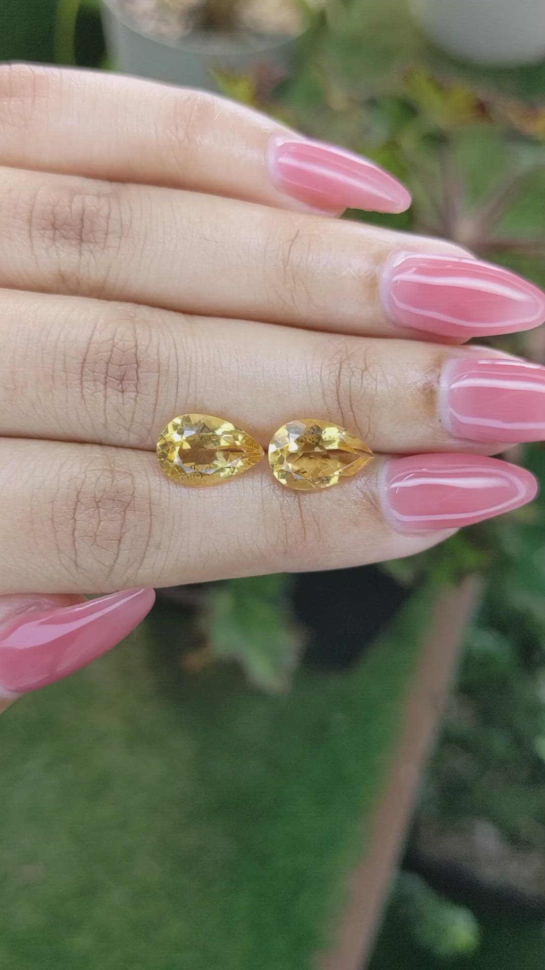 5.08 Ct.Tw.Total Carat Weight Citrine Pair from Brazil Size Video