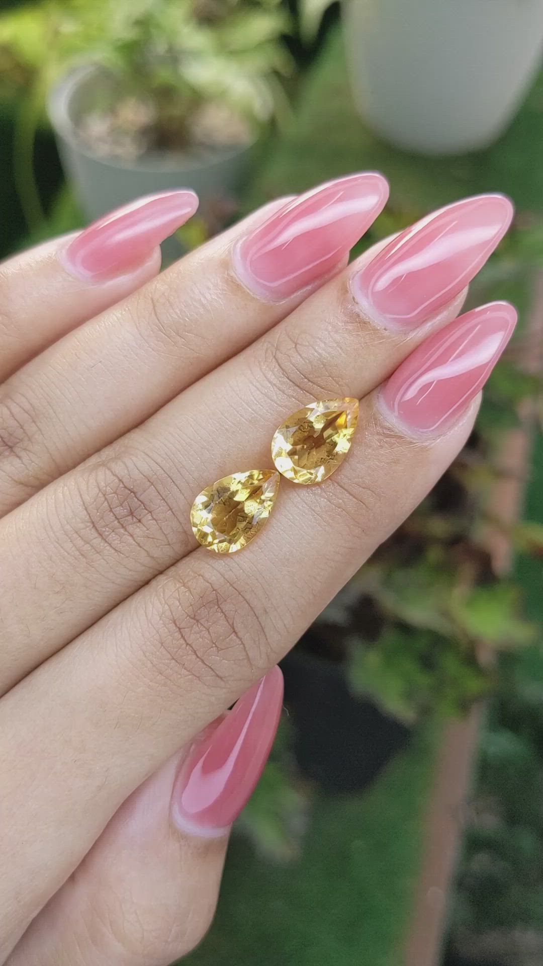5.08 Ct.Tw.Total Carat Weight Citrine Pair from Brazil Size Video