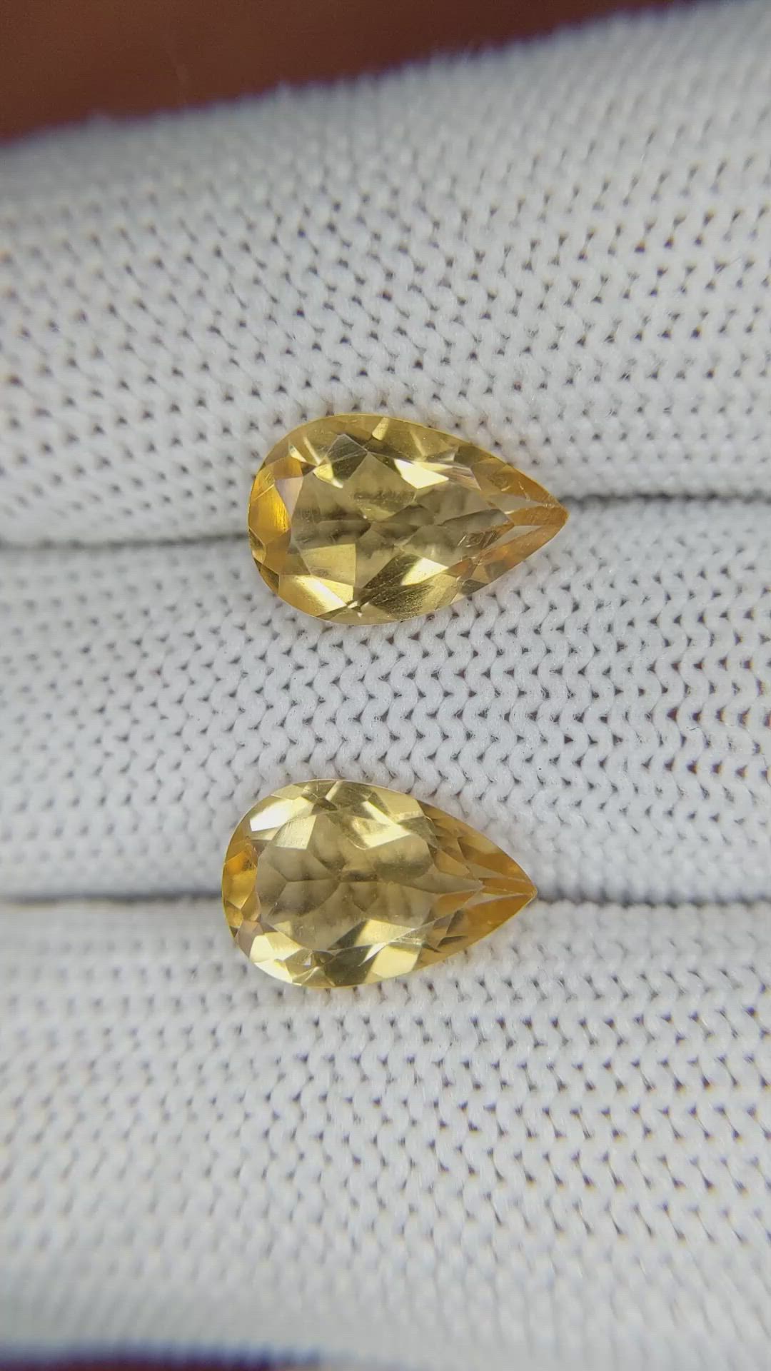 4.56 Ct.Tw.Total Carat Weight Citrine Pair from Brazil Size Video