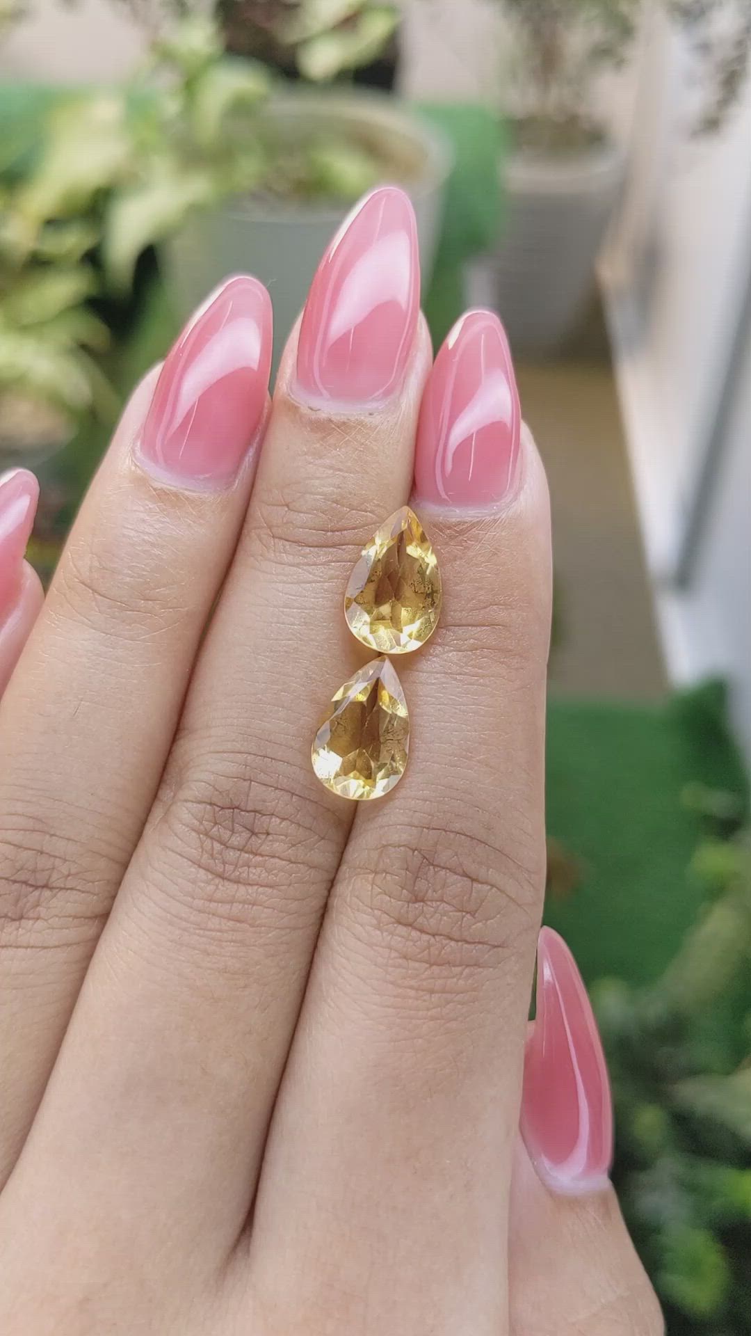 4.56 Ct.Tw.Total Carat Weight Citrine Pair from Brazil Size Video