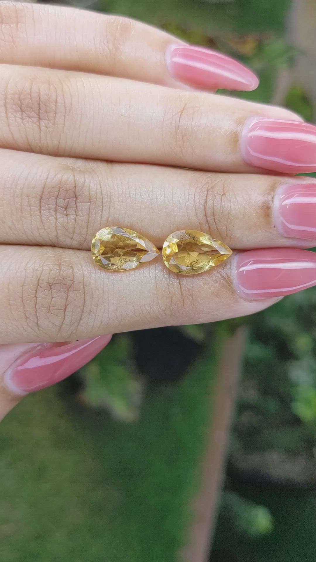 4.56 Ct.Tw.Total Carat Weight Citrine Pair from Brazil Size Video