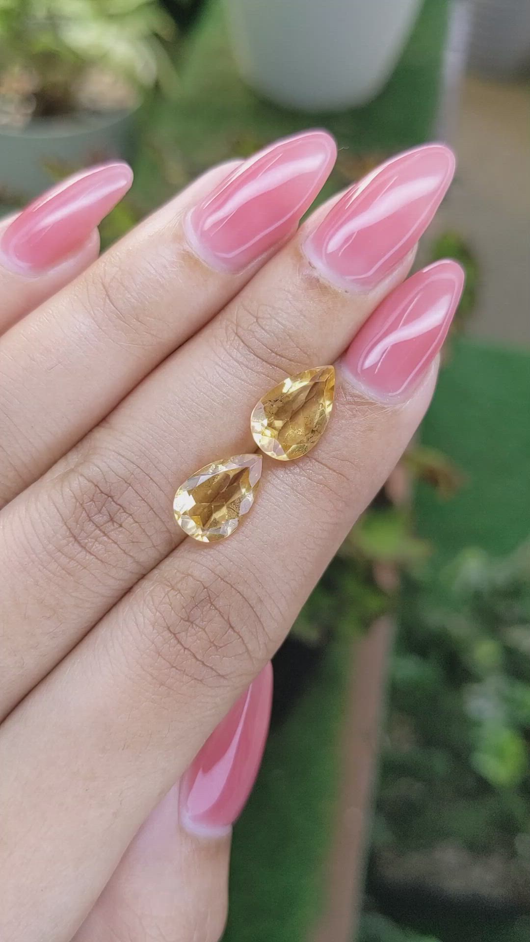 4.56 Ct.Tw.Total Carat Weight Citrine Pair from Brazil Size Video