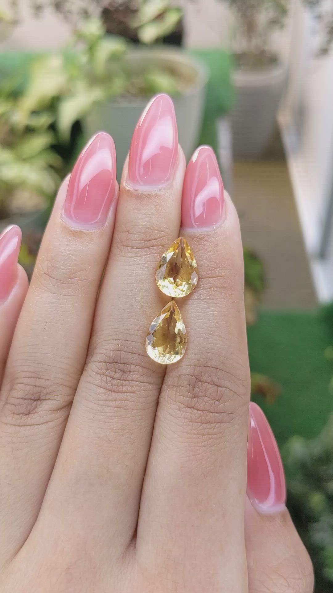 4.79 Ct.Tw.Total Carat Weight Citrine Pair from Brazil Size Video