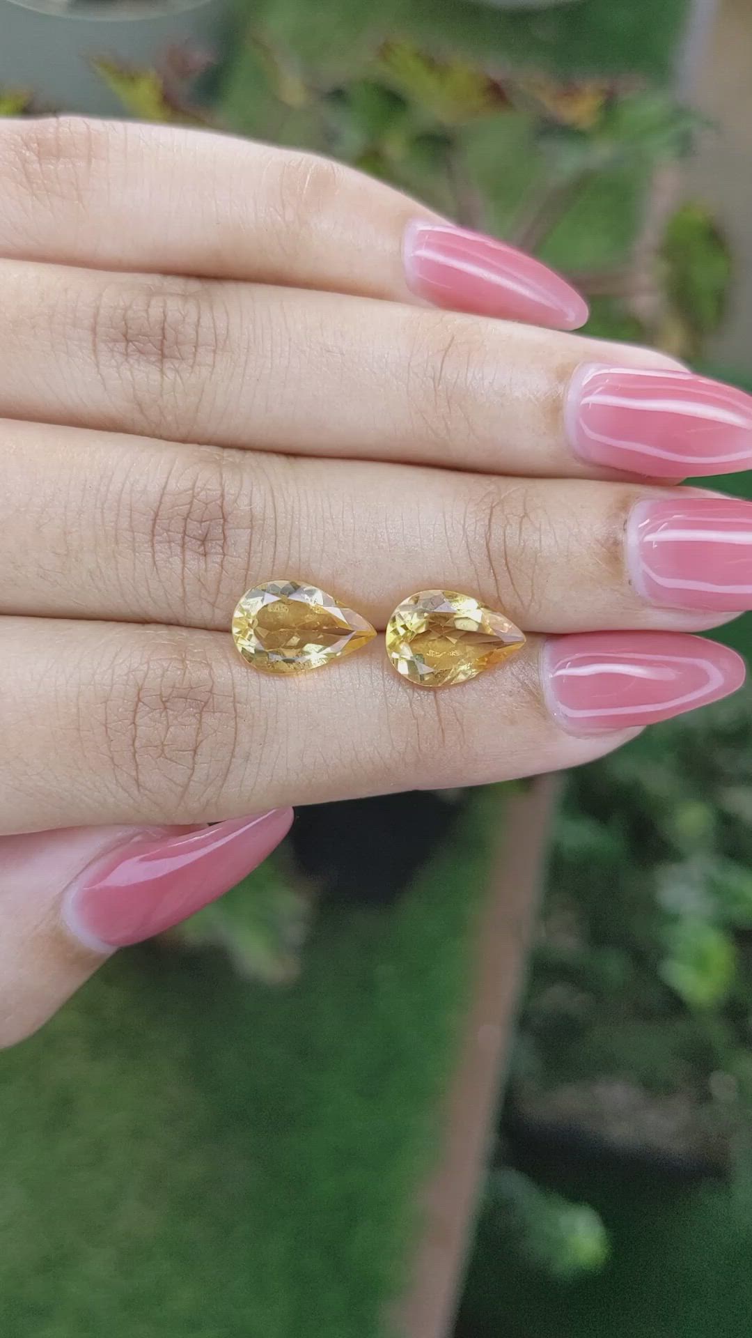 4.79 Ct.Tw.Total Carat Weight Citrine Pair from Brazil Size Video