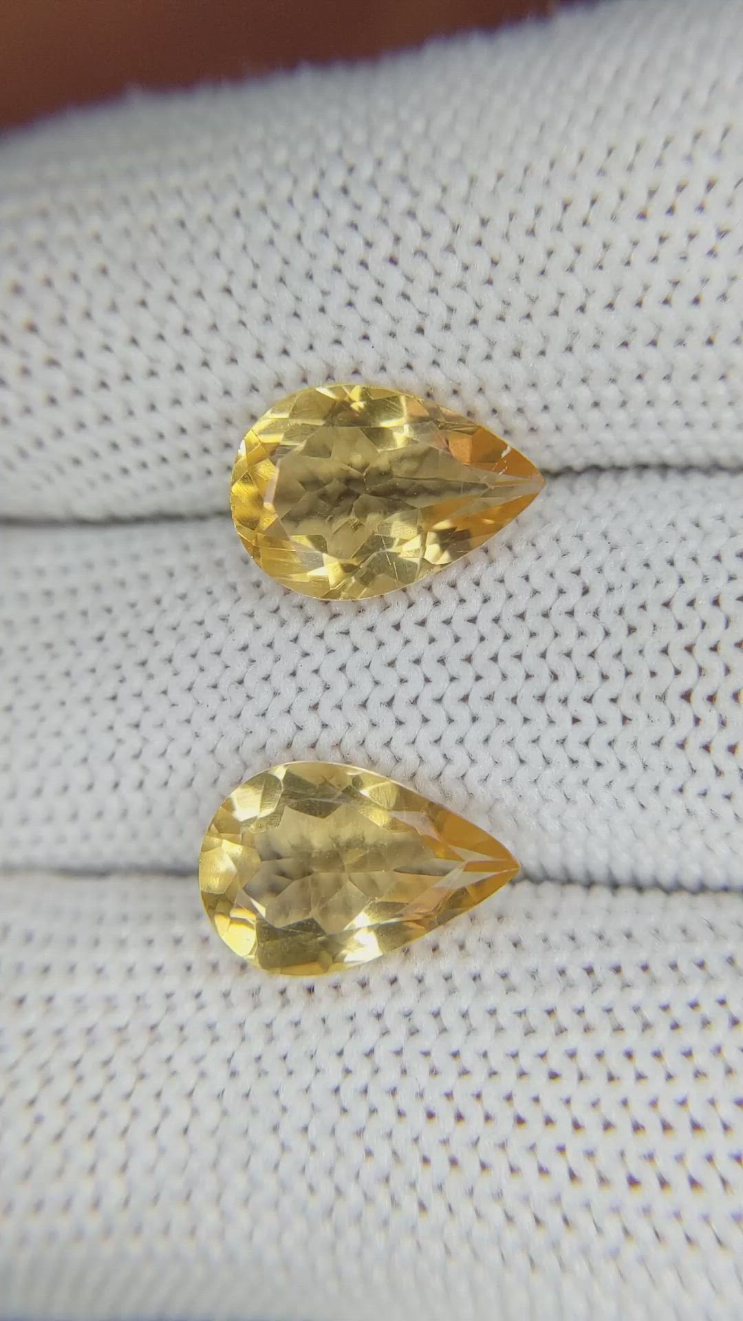 4.79 Ct.Tw.Total Carat Weight Citrine Pair from Brazil Size Video