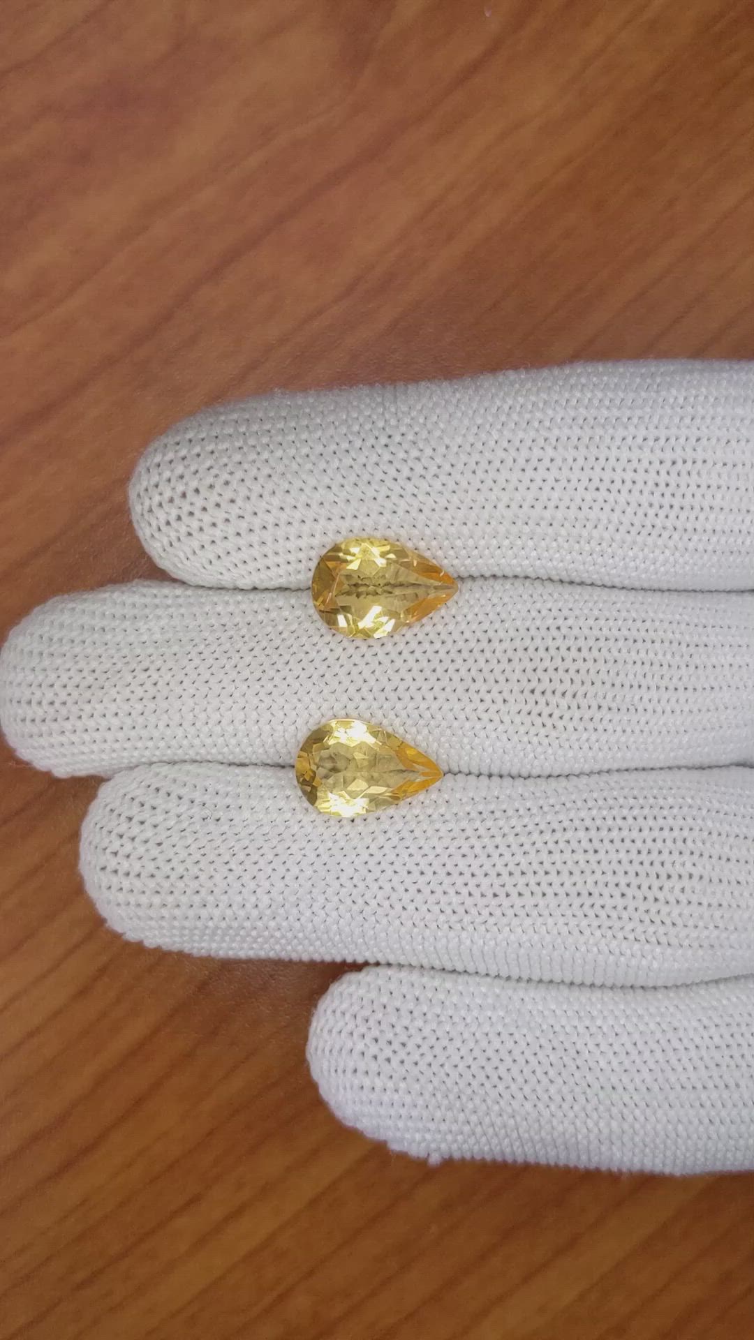 4.79 Ct.Tw.Total Carat Weight Citrine Pair from Brazil Size Video