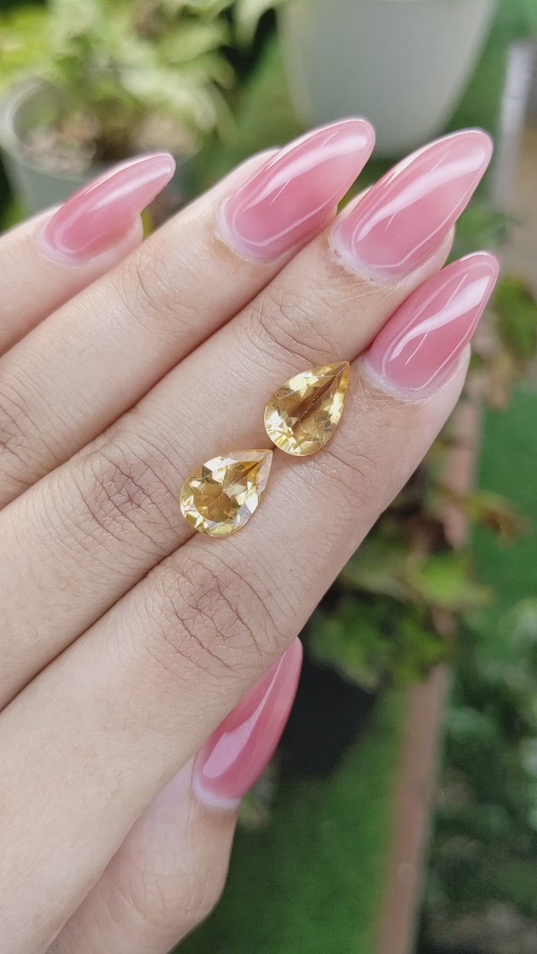 4.60 Ct.Tw.Total Carat Weight Citrine Pair from Brazil Size Video