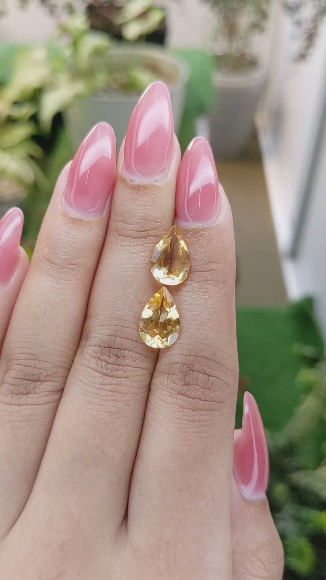 4.60 Ct.Tw.Total Carat Weight Citrine Pair from Brazil Size Video