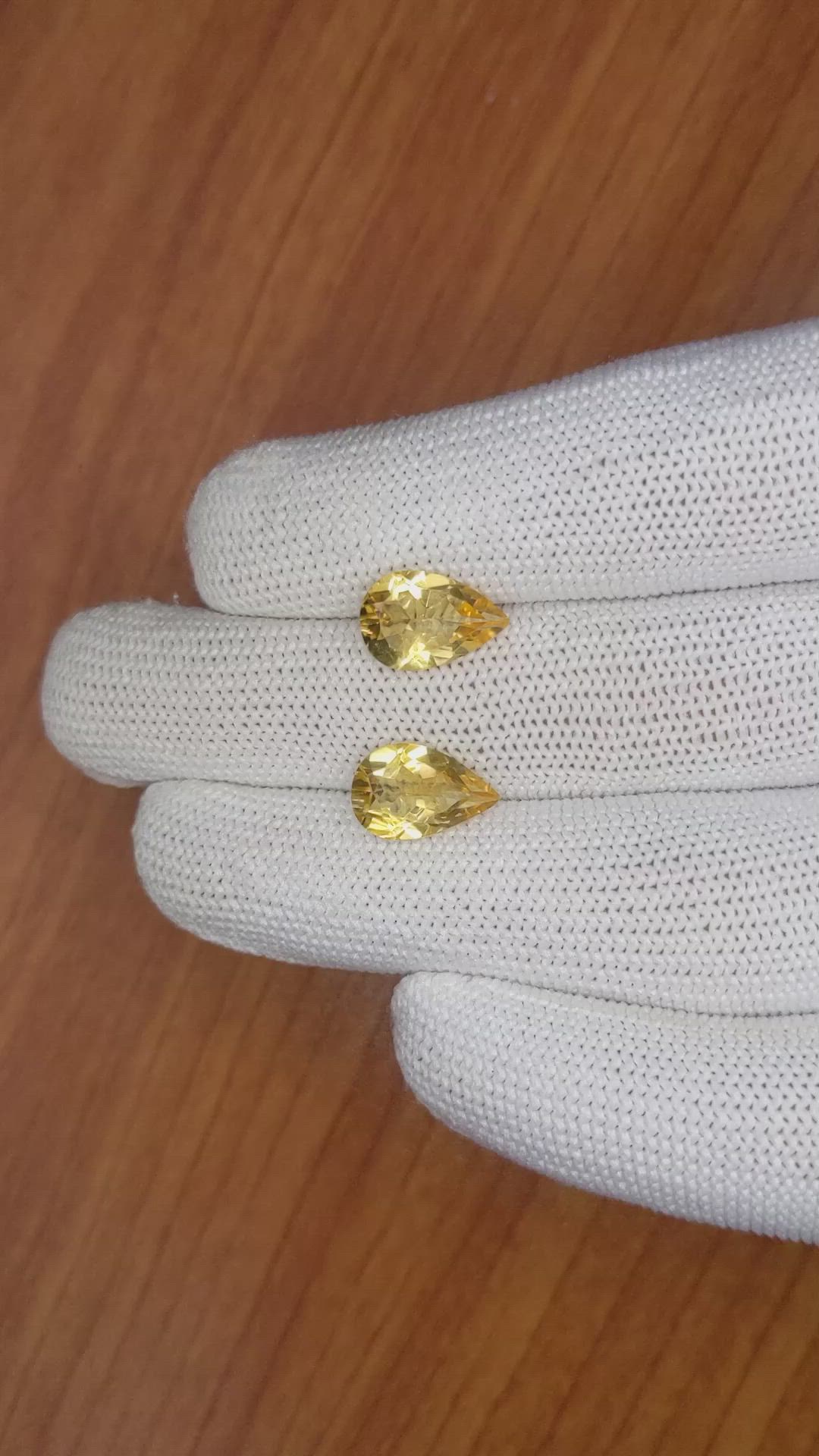 4.60 Ct.Tw.Total Carat Weight Citrine Pair from Brazil Size Video