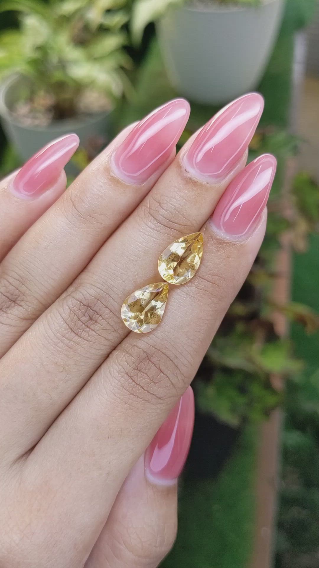4.75 Ct.Tw.Total Carat Weight Citrine Pair from Brazil Size Video
