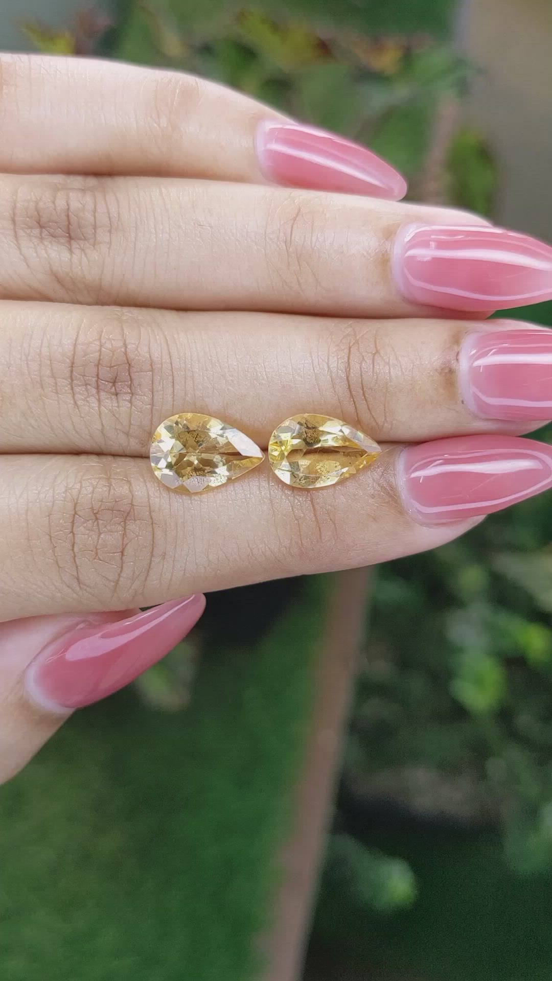 4.75 Ct.Tw.Total Carat Weight Citrine Pair from Brazil Size Video