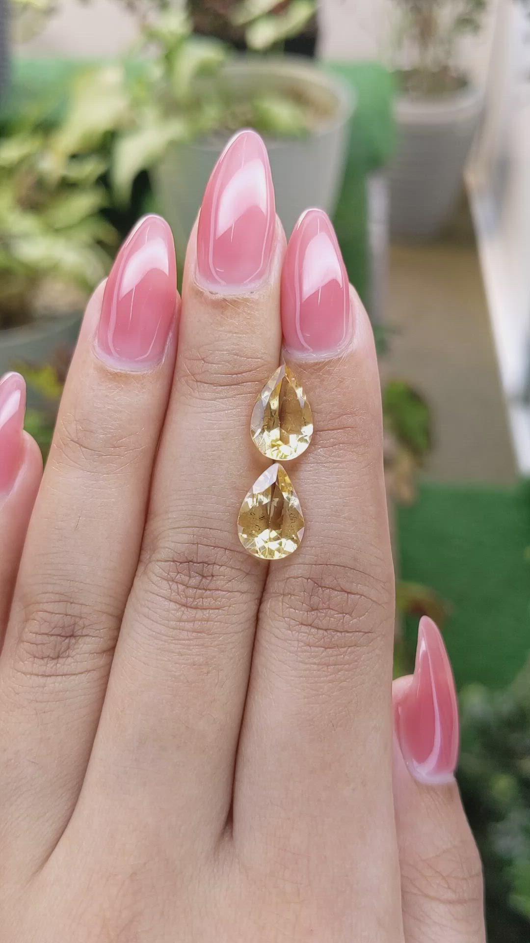 4.75 Ct.Tw.Total Carat Weight Citrine Pair from Brazil Size Video