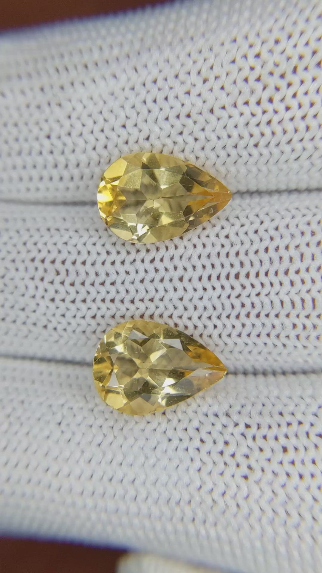 4.75 Ct.Tw.Total Carat Weight Citrine Pair from Brazil Size Video