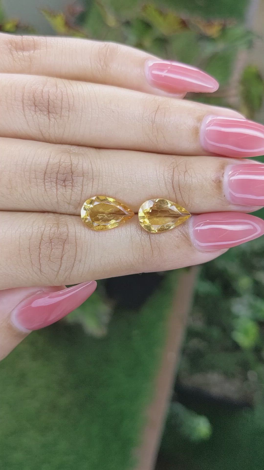 4.17 Ct.Tw.Total Carat Weight Citrine Pair from Brazil Size Video