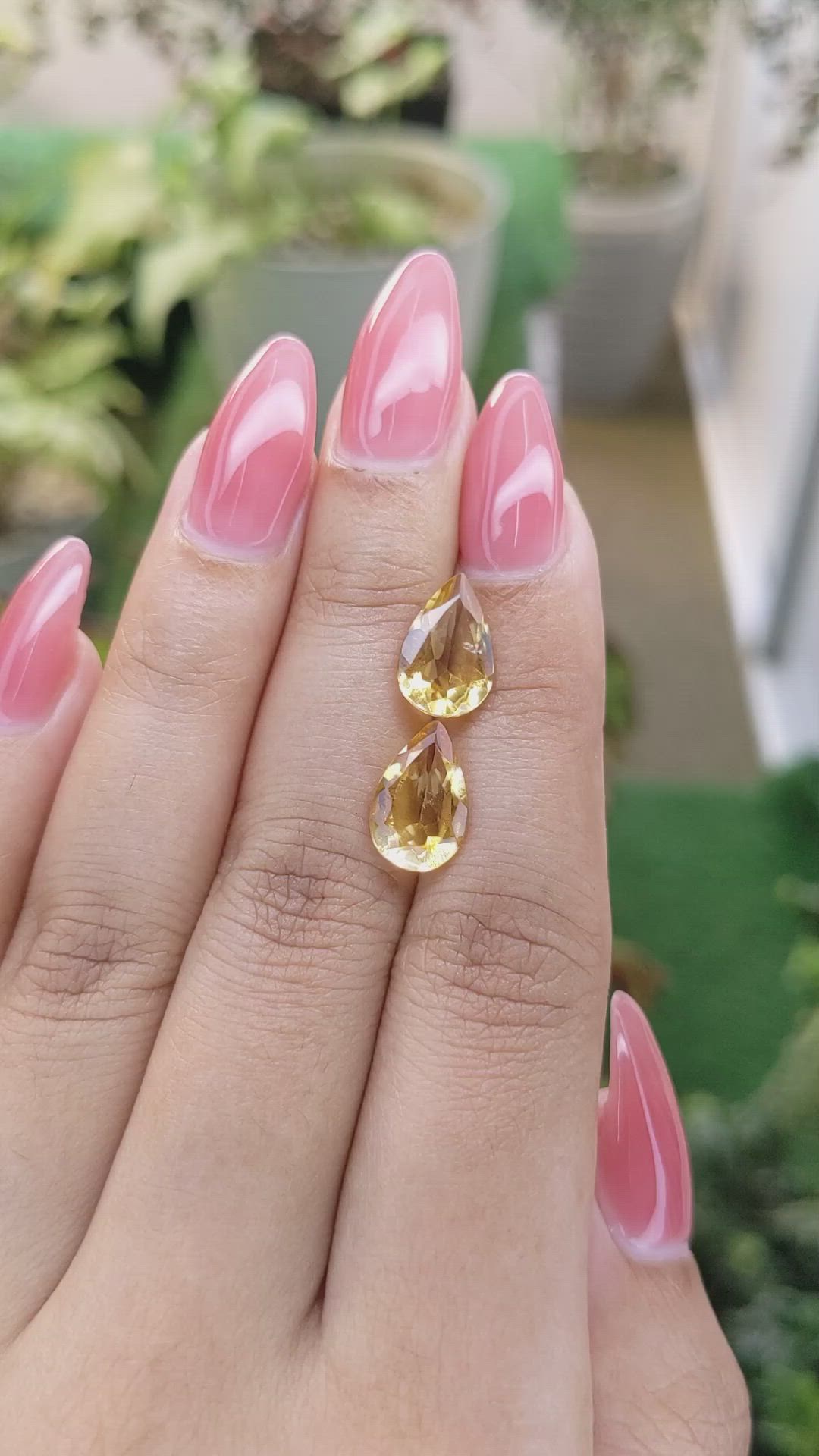 4.17 Ct.Tw.Total Carat Weight Citrine Pair from Brazil Size Video